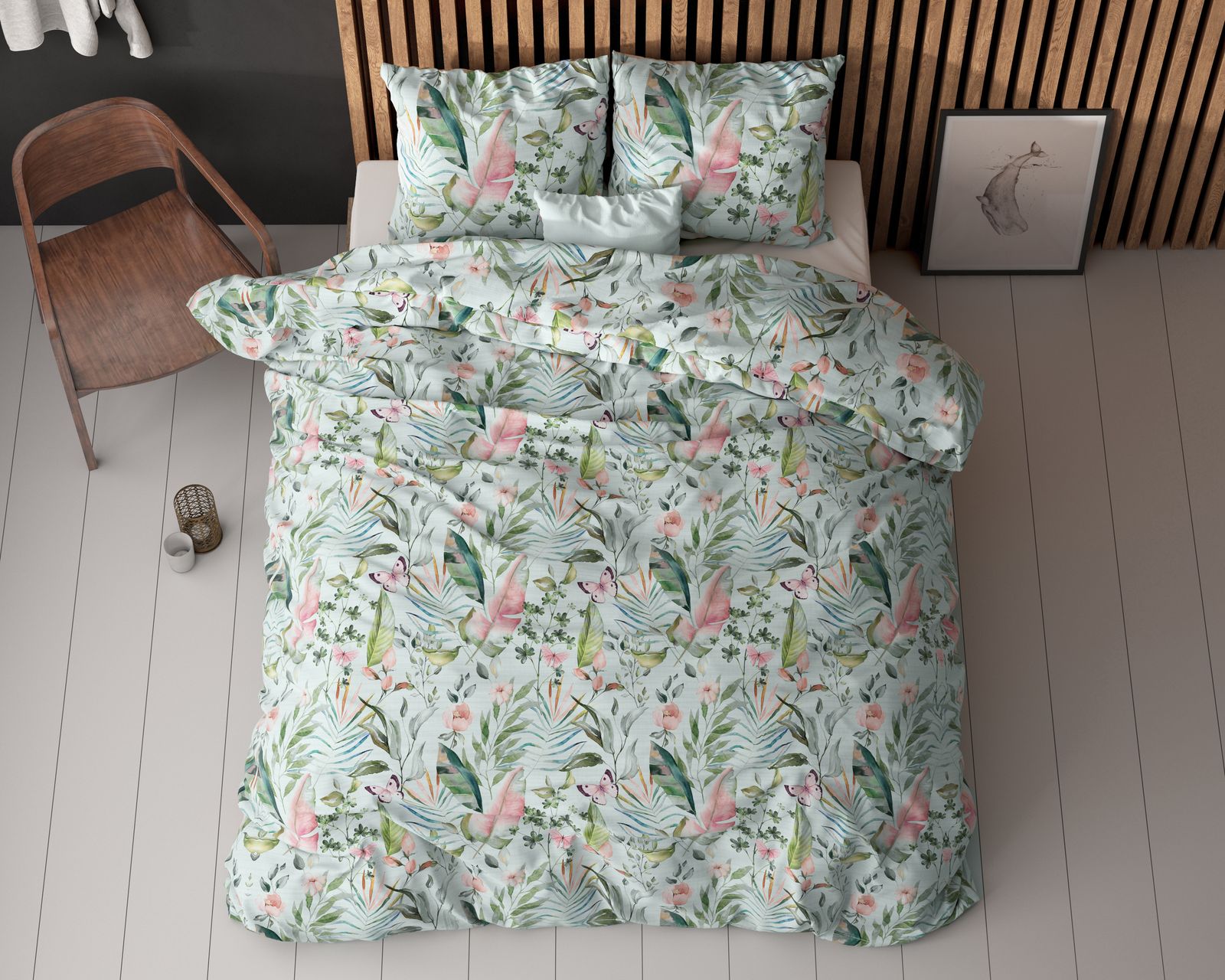 NordDream Elegance Mika pussilakana vihreä 140x220 puuvilla