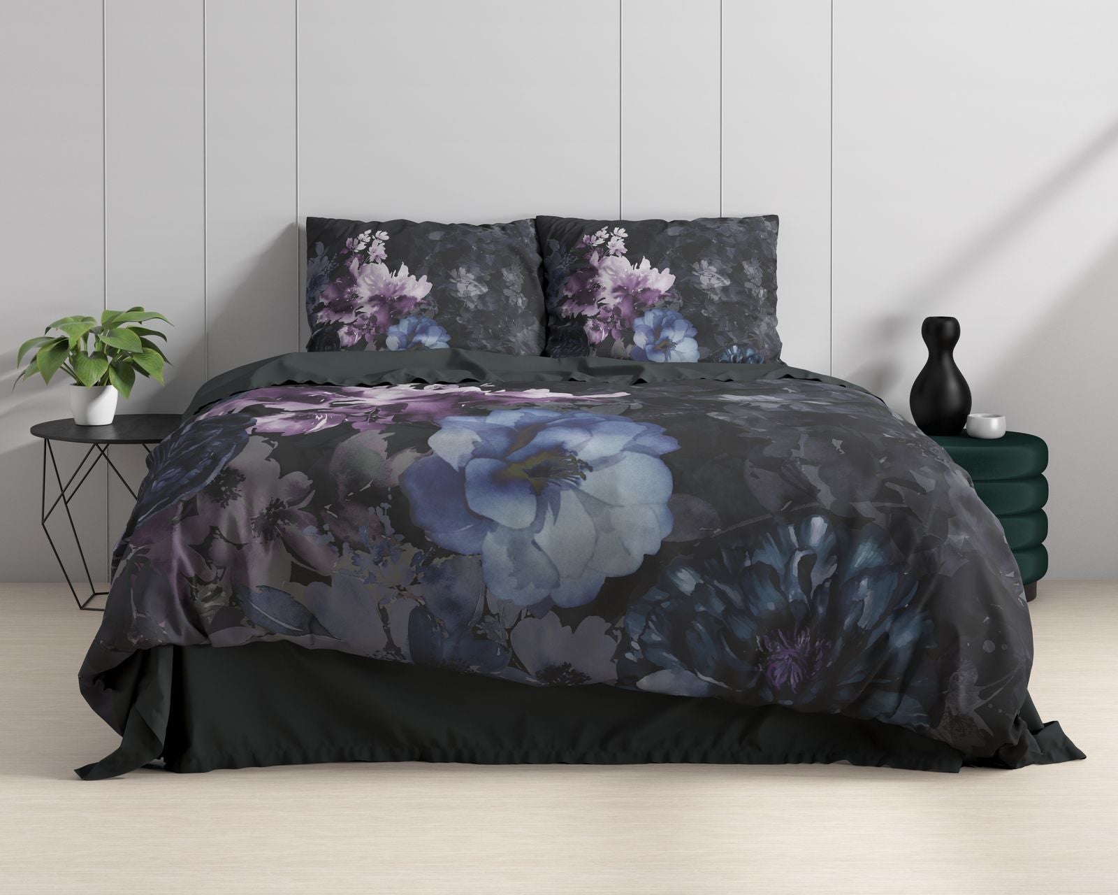 NordDream Wild Delora pussilakanasetti musta 200x200 satiini