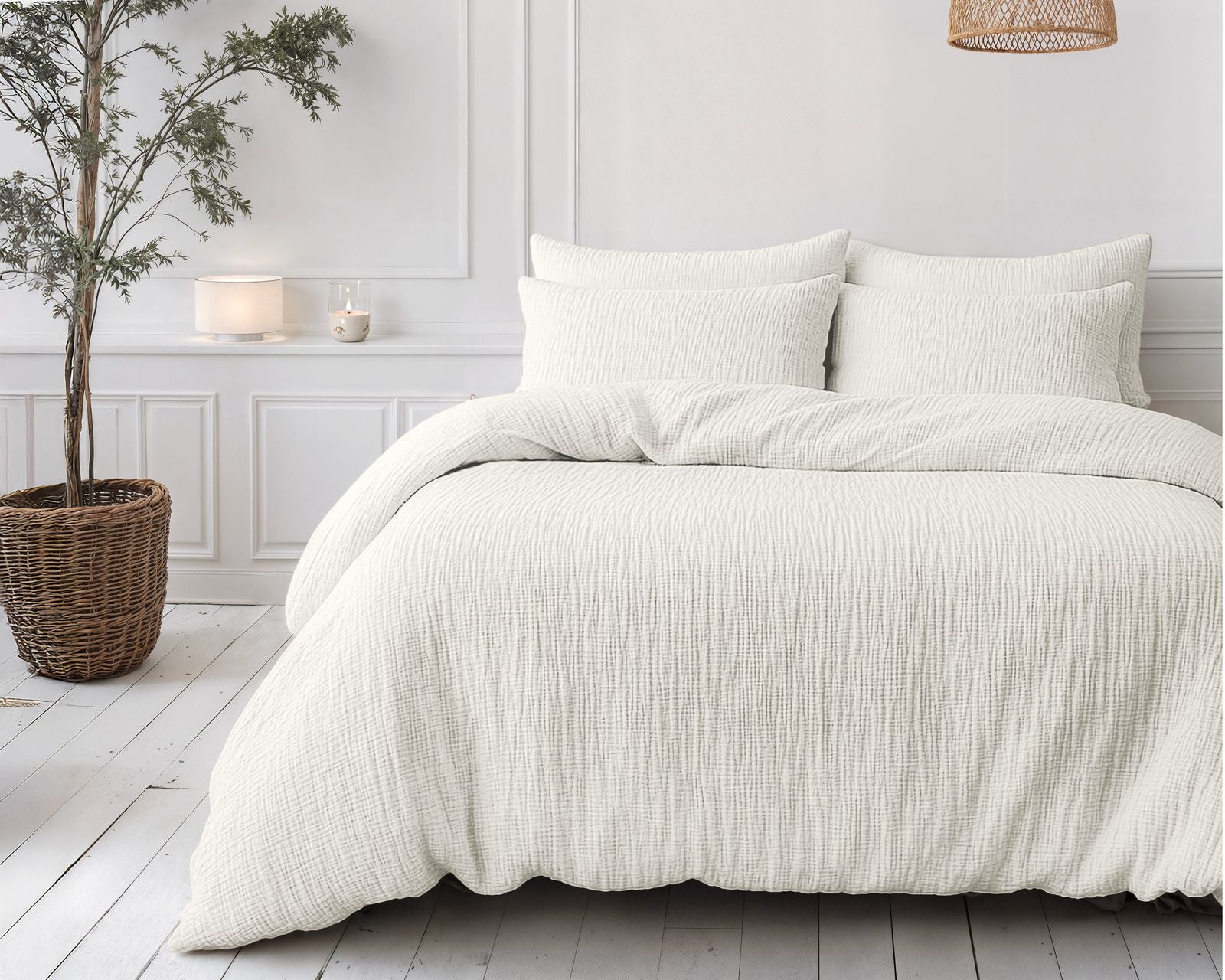 NordDream Lazy musliinipeitto beige 200x200 pussilakanaton