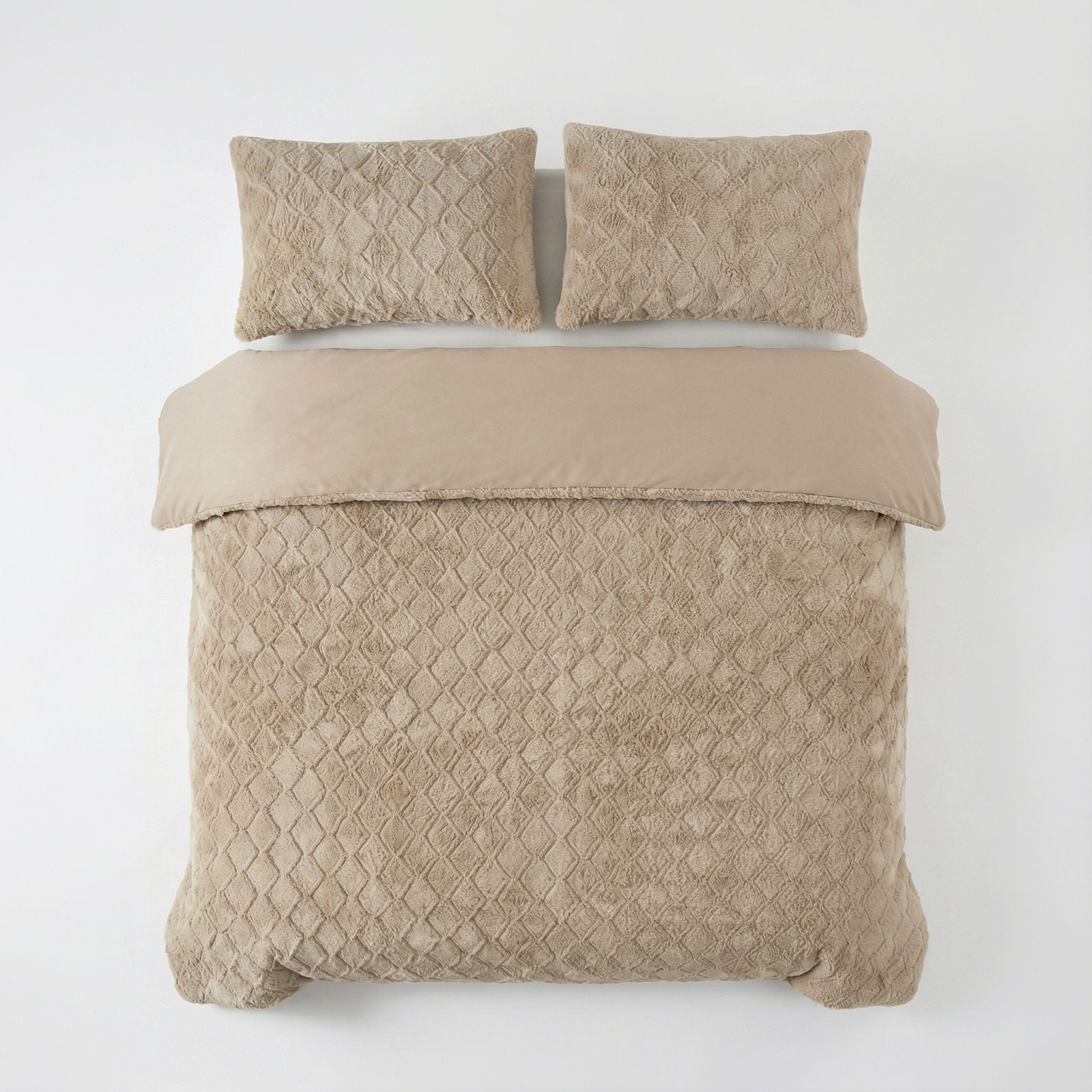 NordDream Teddy Syon pussilakana 140x200/220 taupe tekoturkis