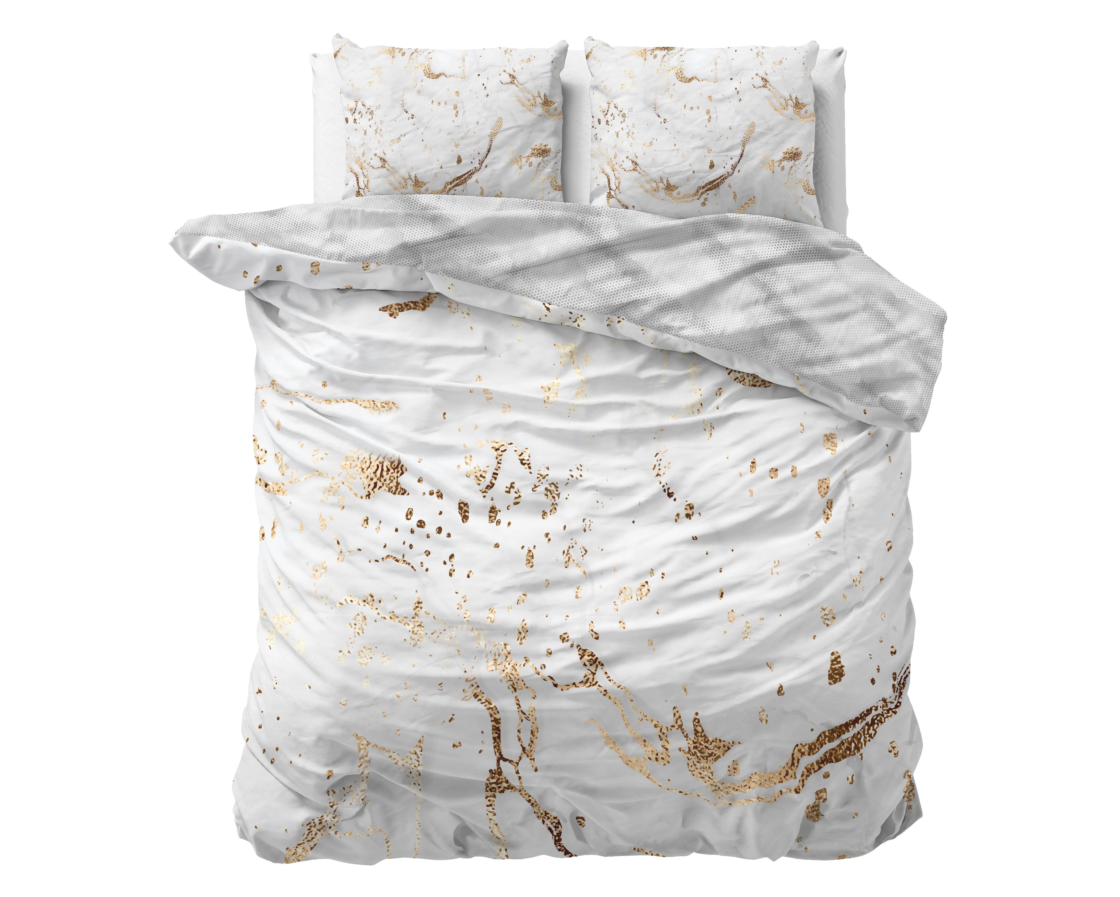 NordDream Marble Bianco pussilakana valkoinen 200x200 satiini