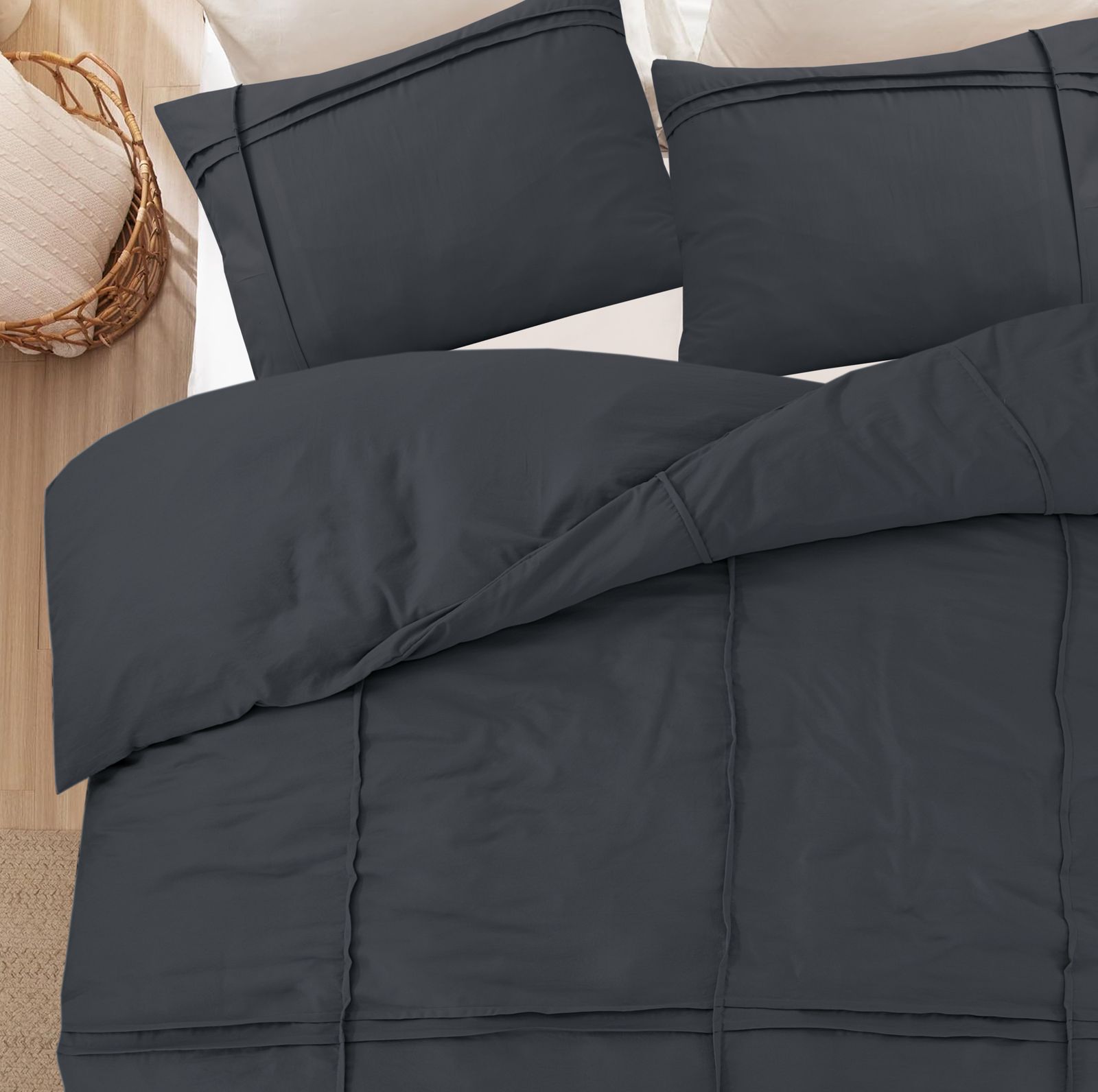 NordDream Fresh Washed Tufted pussilakana antrasiitti 140x200