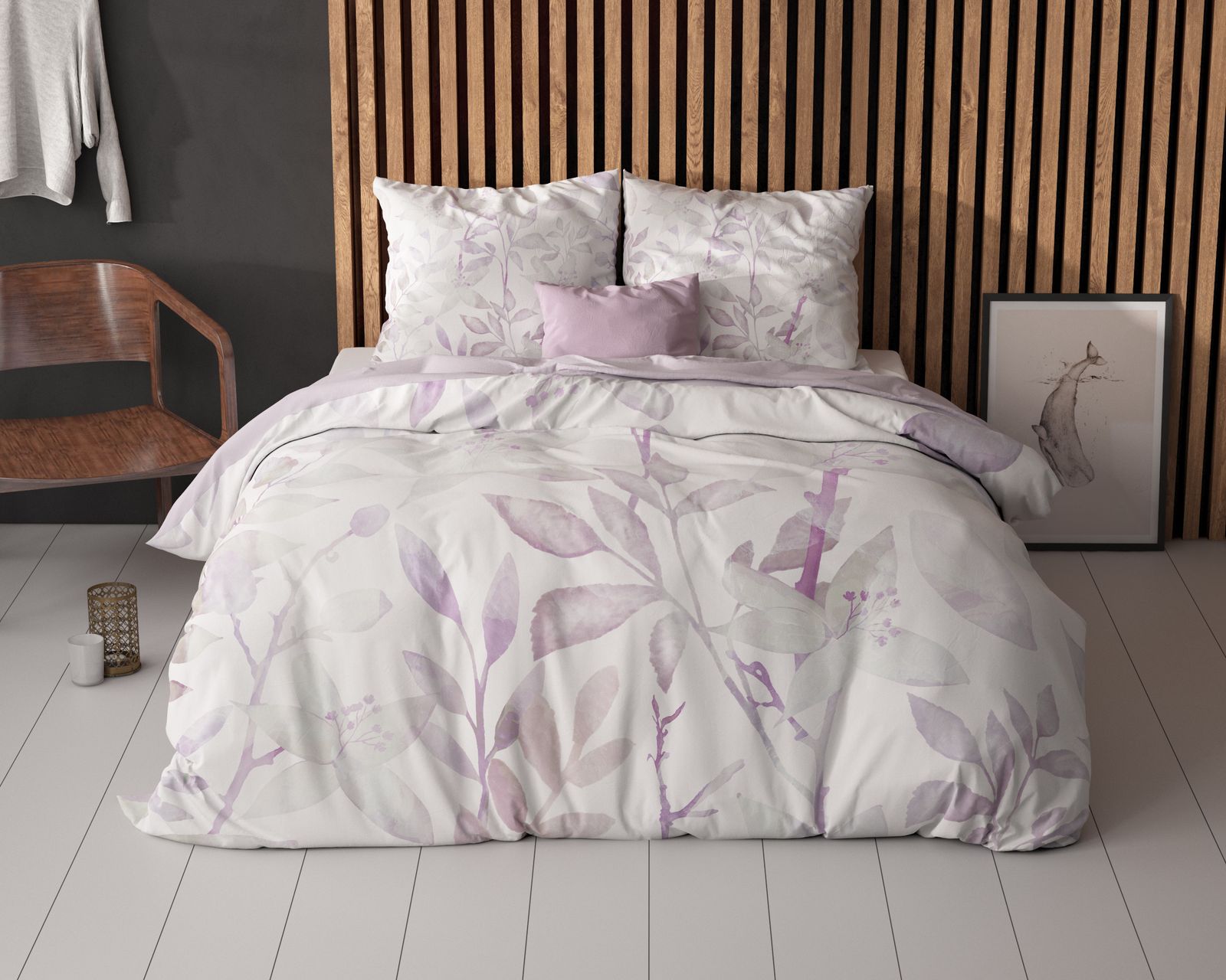 NordDream Essentials Water Leaves pussilakana 200x200cm valk