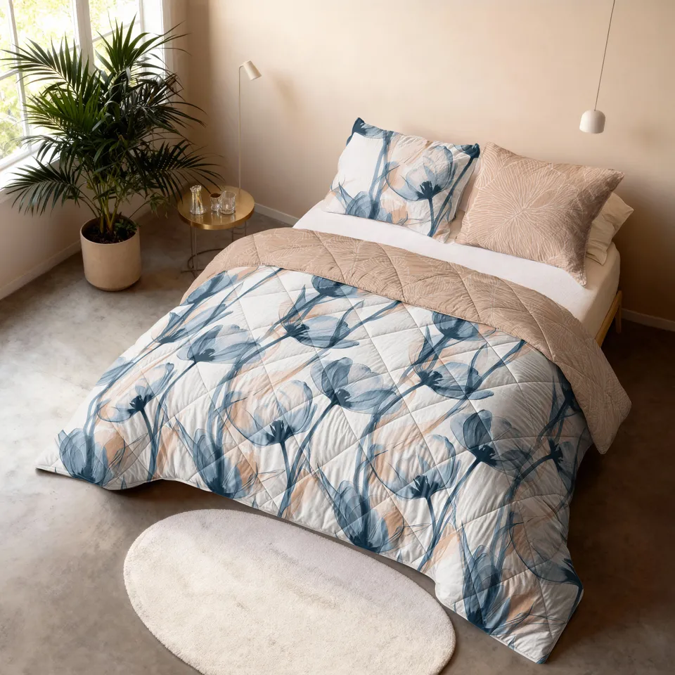 NordDream Lazy Glass Flower peitto 200x200 cm sininen