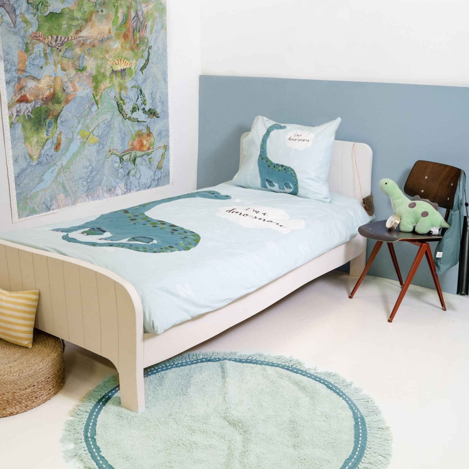 NordDream Kids I'm a Dino-Sore pussilakana 140x220 sininen