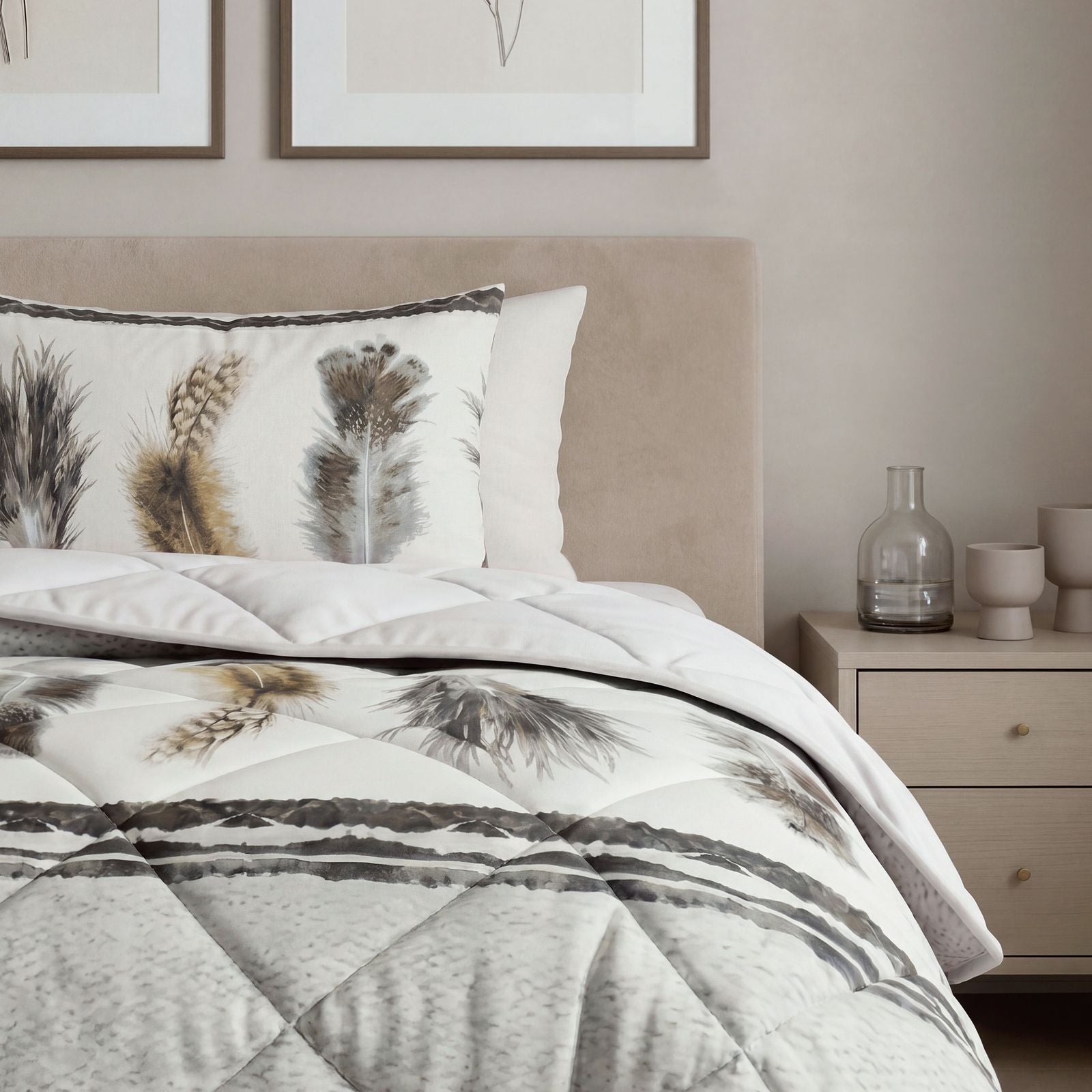 NordSleeps NordDream Feathers peitto 200x200 hiekka pestävä