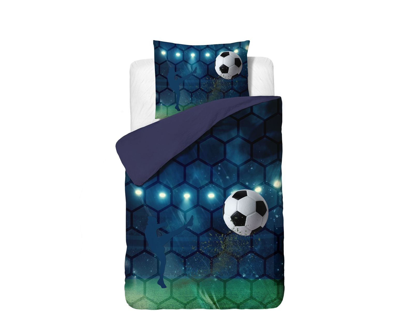 NordDream Kids Live Football pussilakanasetti sininen 140x220 cm