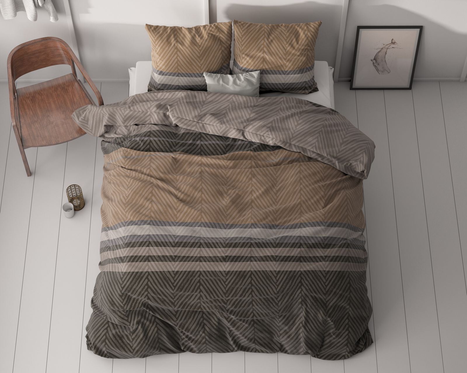 NordDream Classy Ezgi Bruin pussilakana 200x220 mikrokuitu