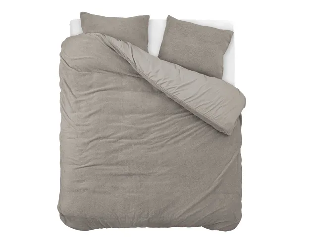 NordDream Teddy kaki pussilakanasetti 200x200/220 cm pörröinen