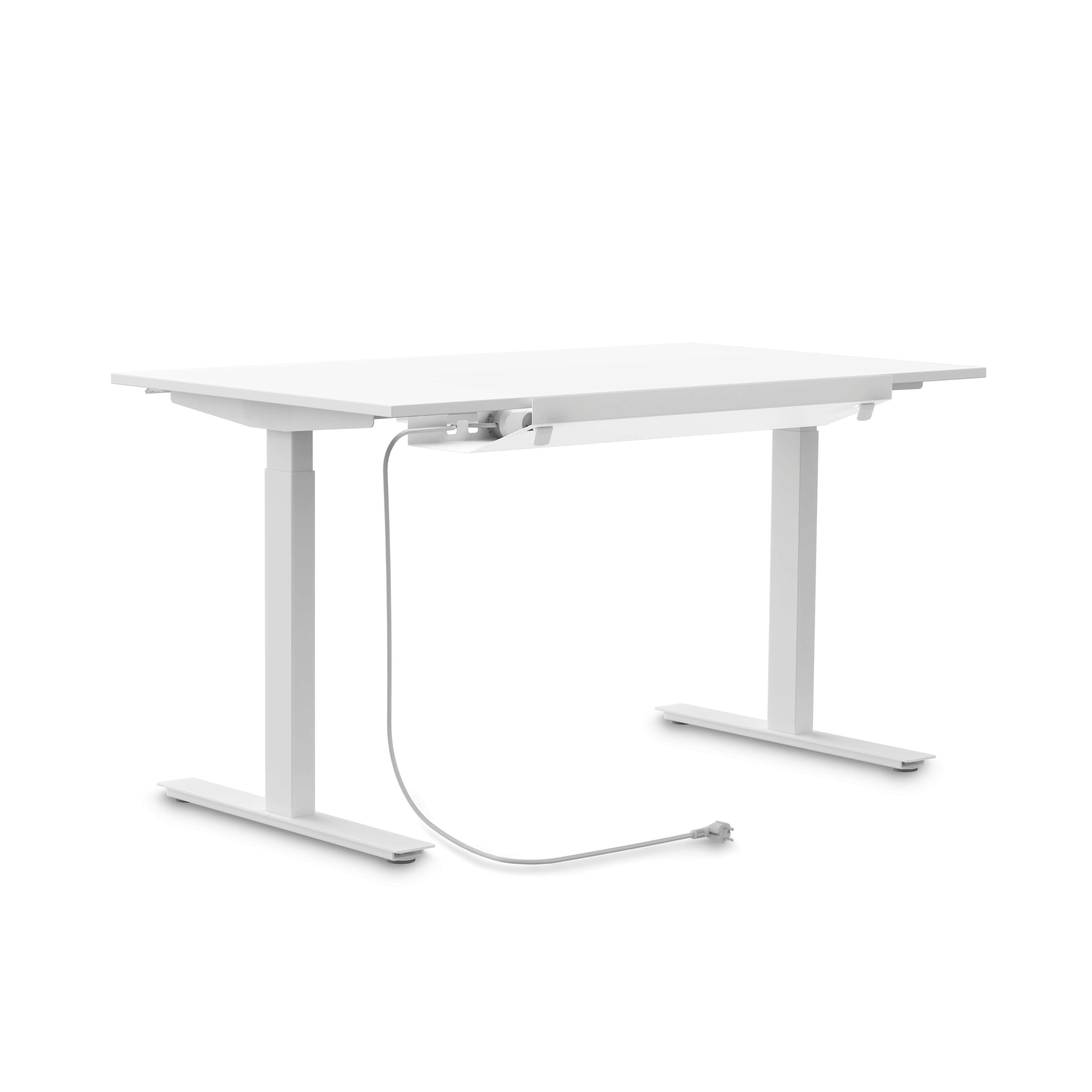 Aeris Active Desk kaapelihylly pistorasialla valkoinen