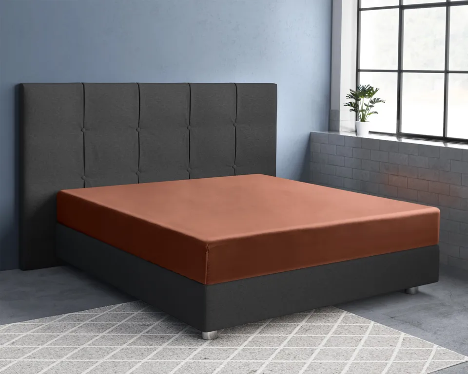 NordDream Satiini aluslakana ruskea 90x200 puuvilla