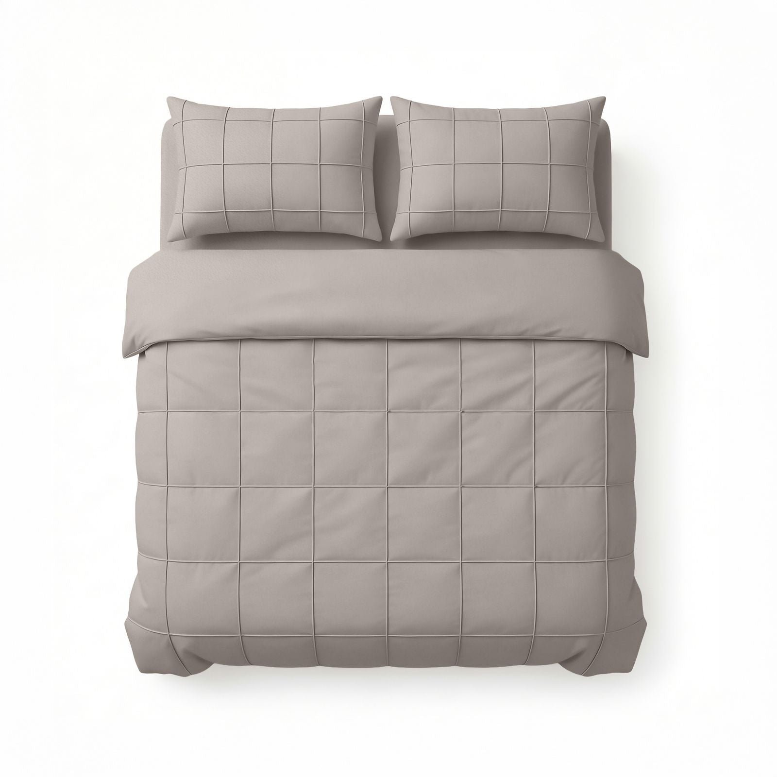 NordDream Fresh Check Pintuck pussilakana taupe 240x200/220