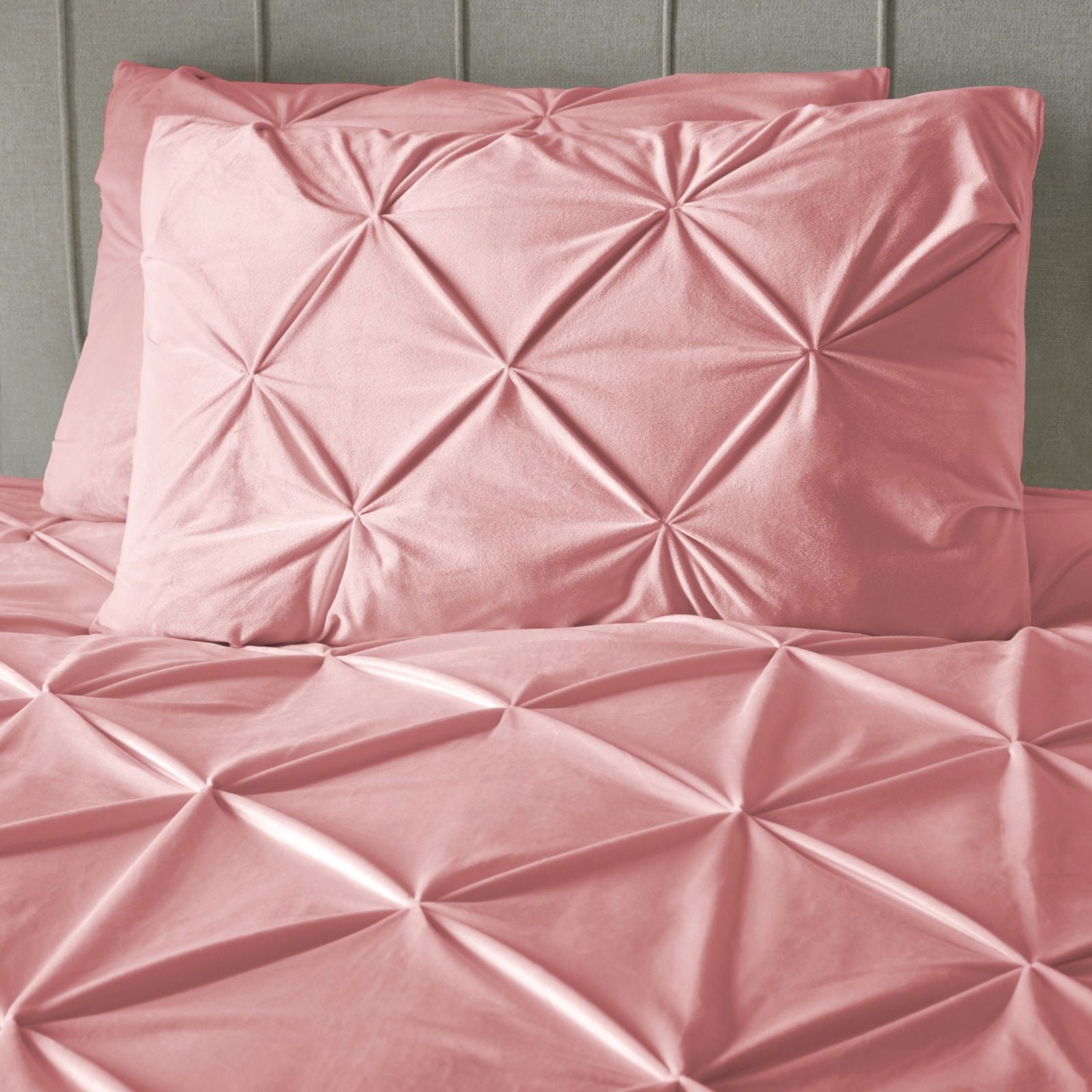 NordDream Velvet Pintuck pussilakana 200x200/220 roosa sametti