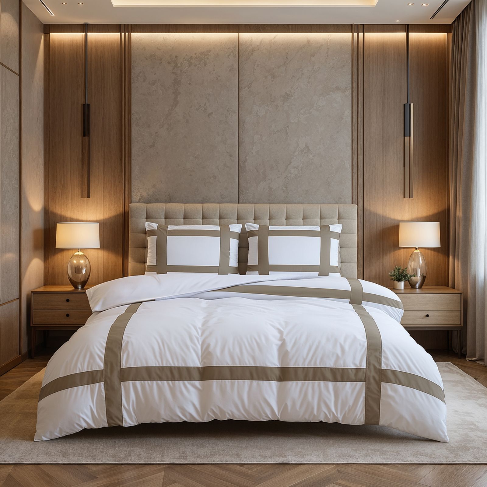 NordDream Classics Alberto pussilakanasetti 240x200 taupe