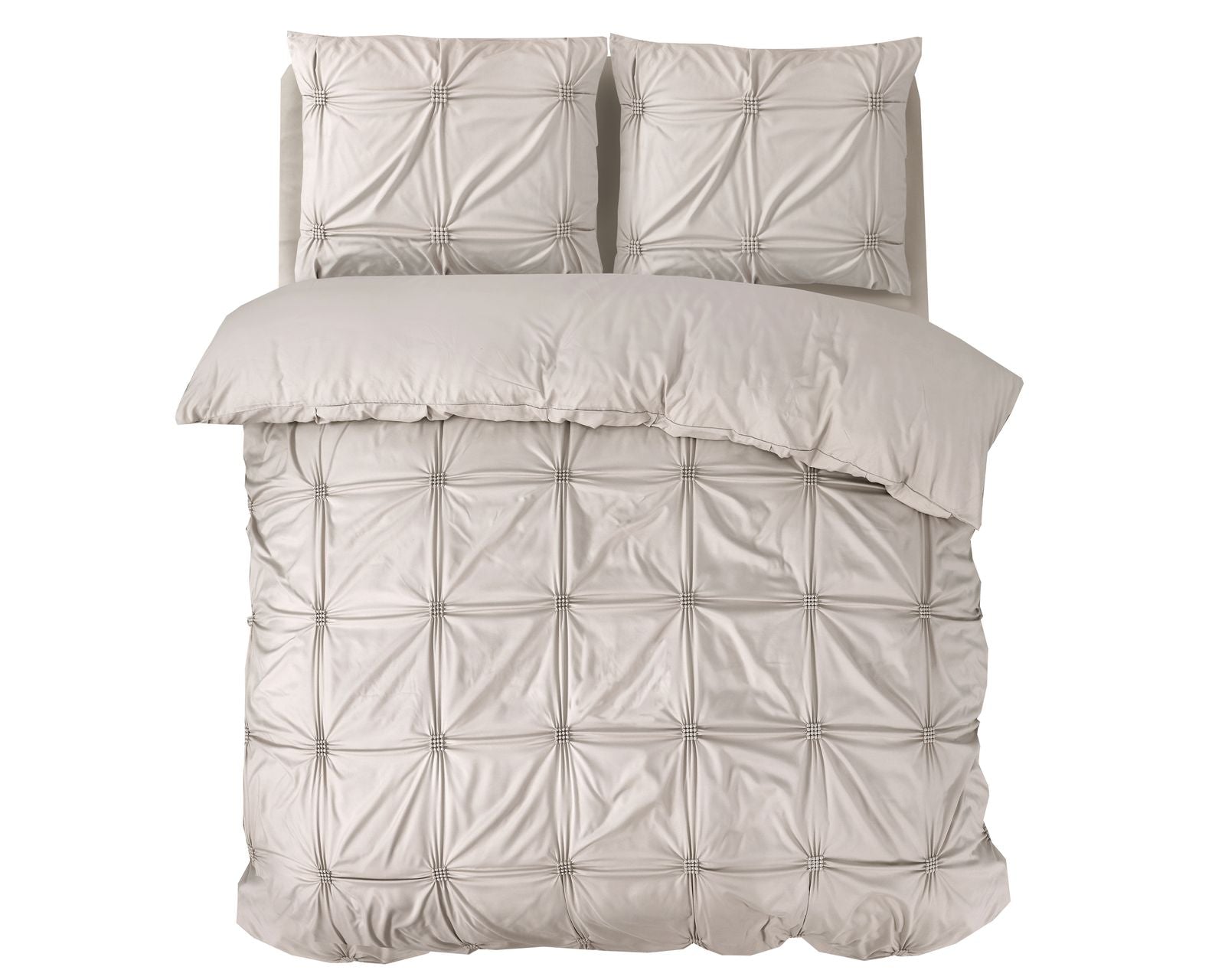 NordDream Fresh Punch pintuck pussilakanasetti taupe 200x200 kohokuvio