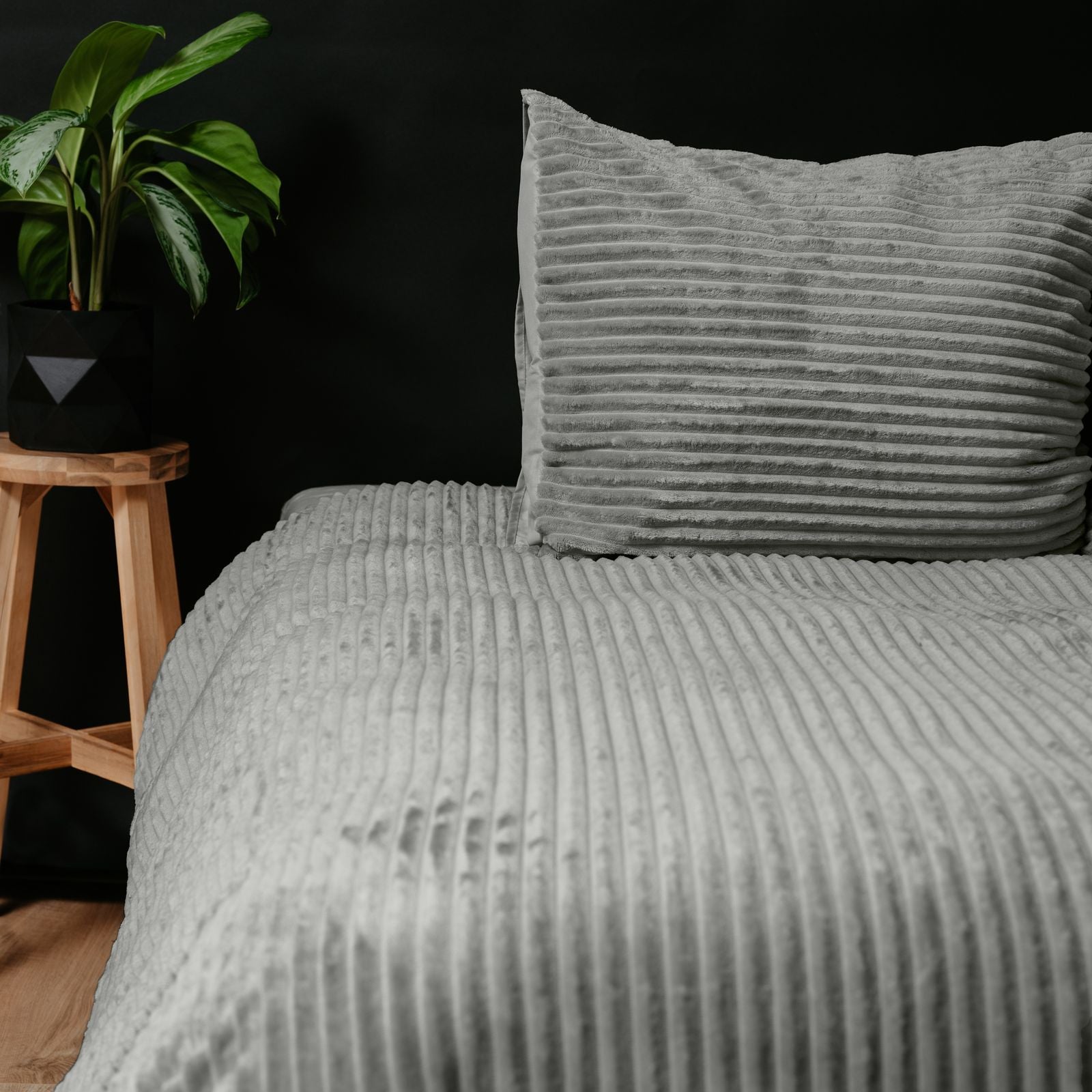 NordDream Teddy Rib pussilakana harmaa 200x200/220 cm 260gsm