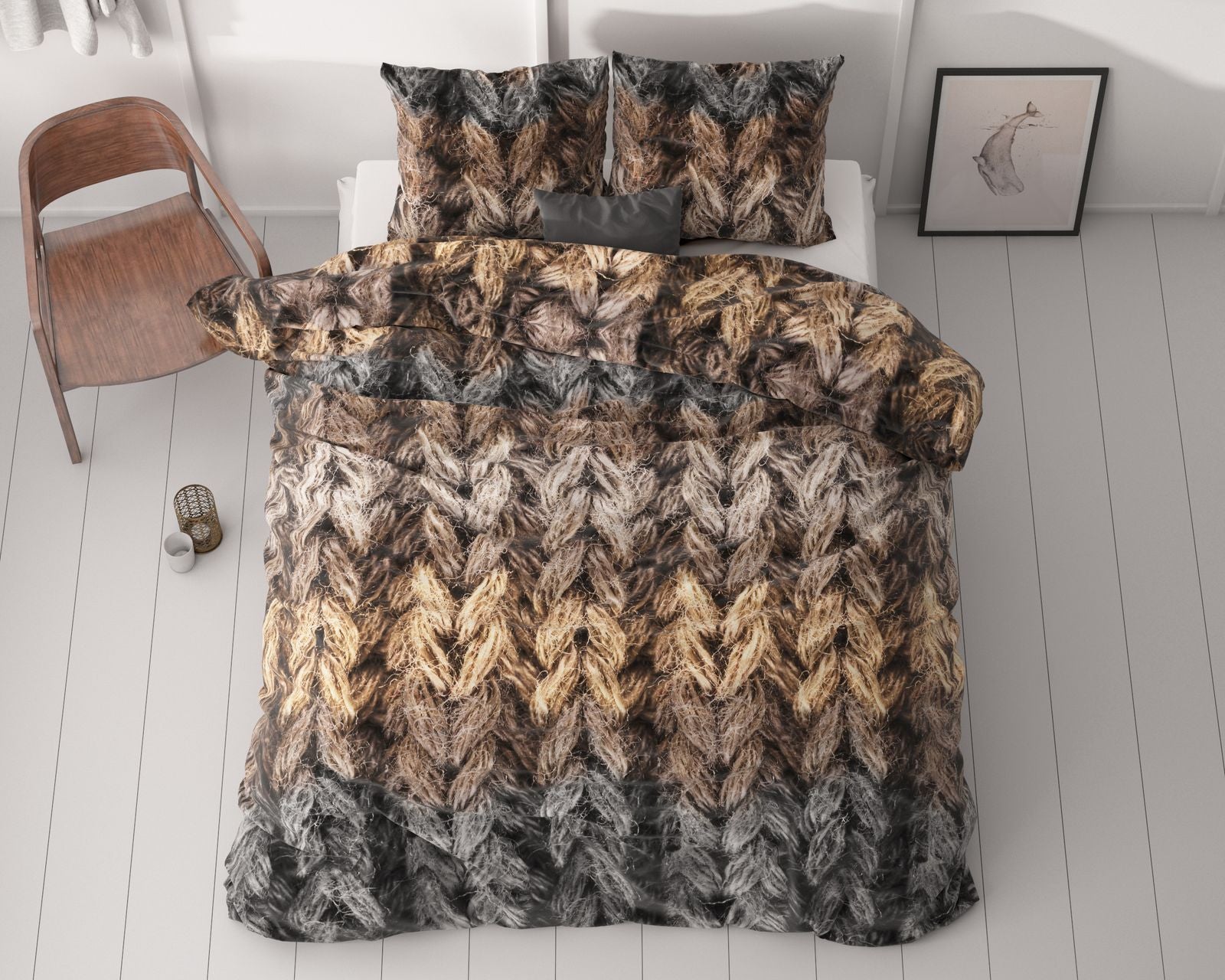 NordDream Classy Trendy Knits pussilakana ruskea mikrok uit u
