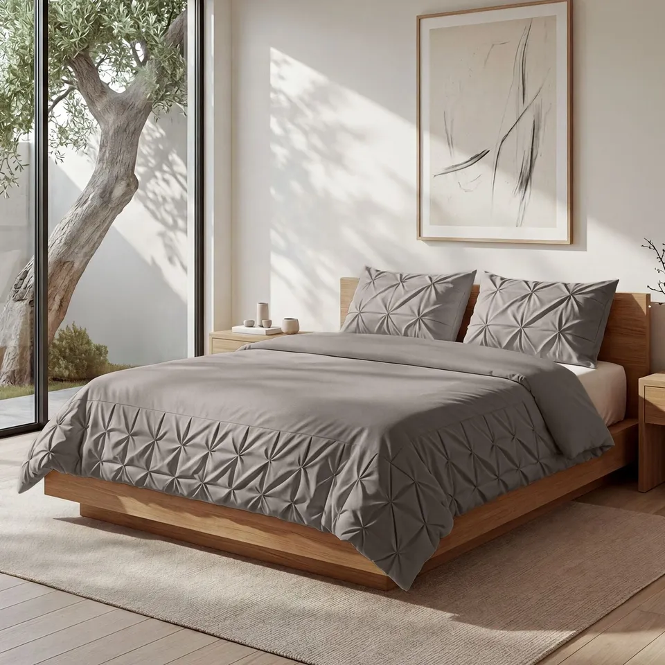NordSleeps NordDream Fresh Border Pintuck pussilakana taupe mikrokuitu