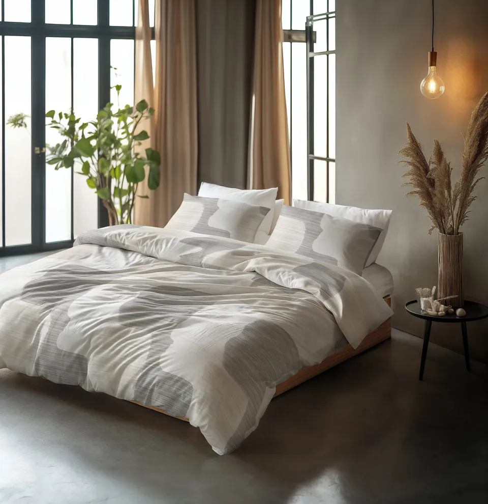 NordDream Pure Dune pussilakana 140x200 harmaa puuvilla