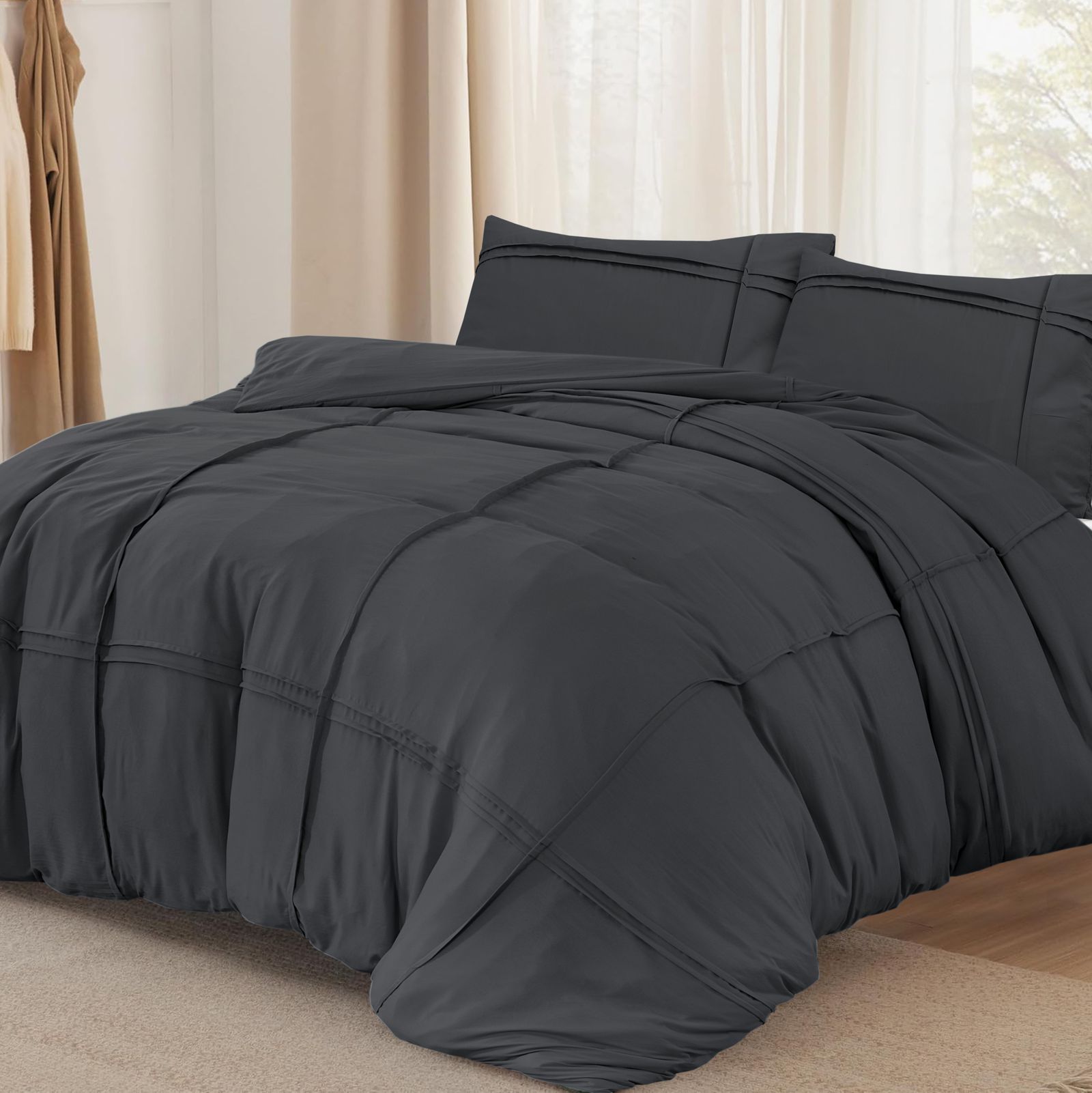 NordDream Fresh Washed Tufted pussilakana antrasiitti 140x200