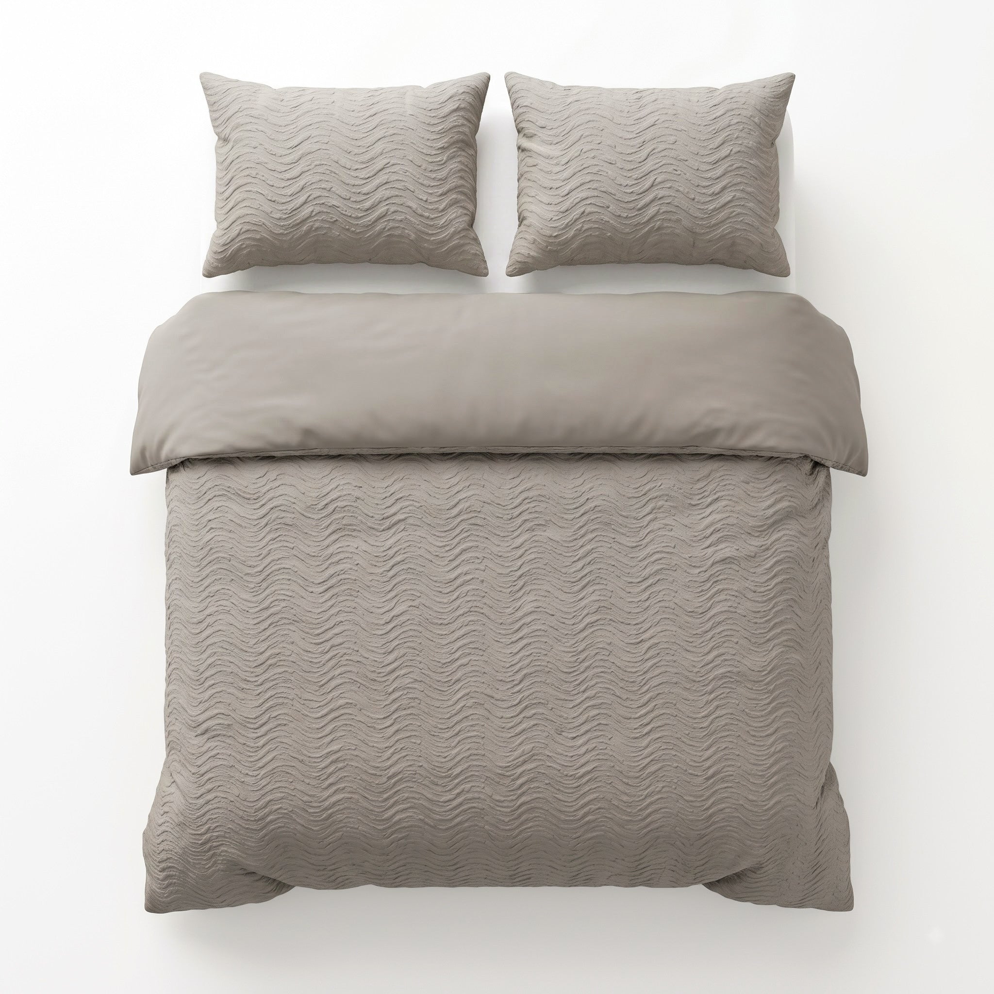 NordDream Embossed Curve pussilakana 140x200 taupe/harmaa
