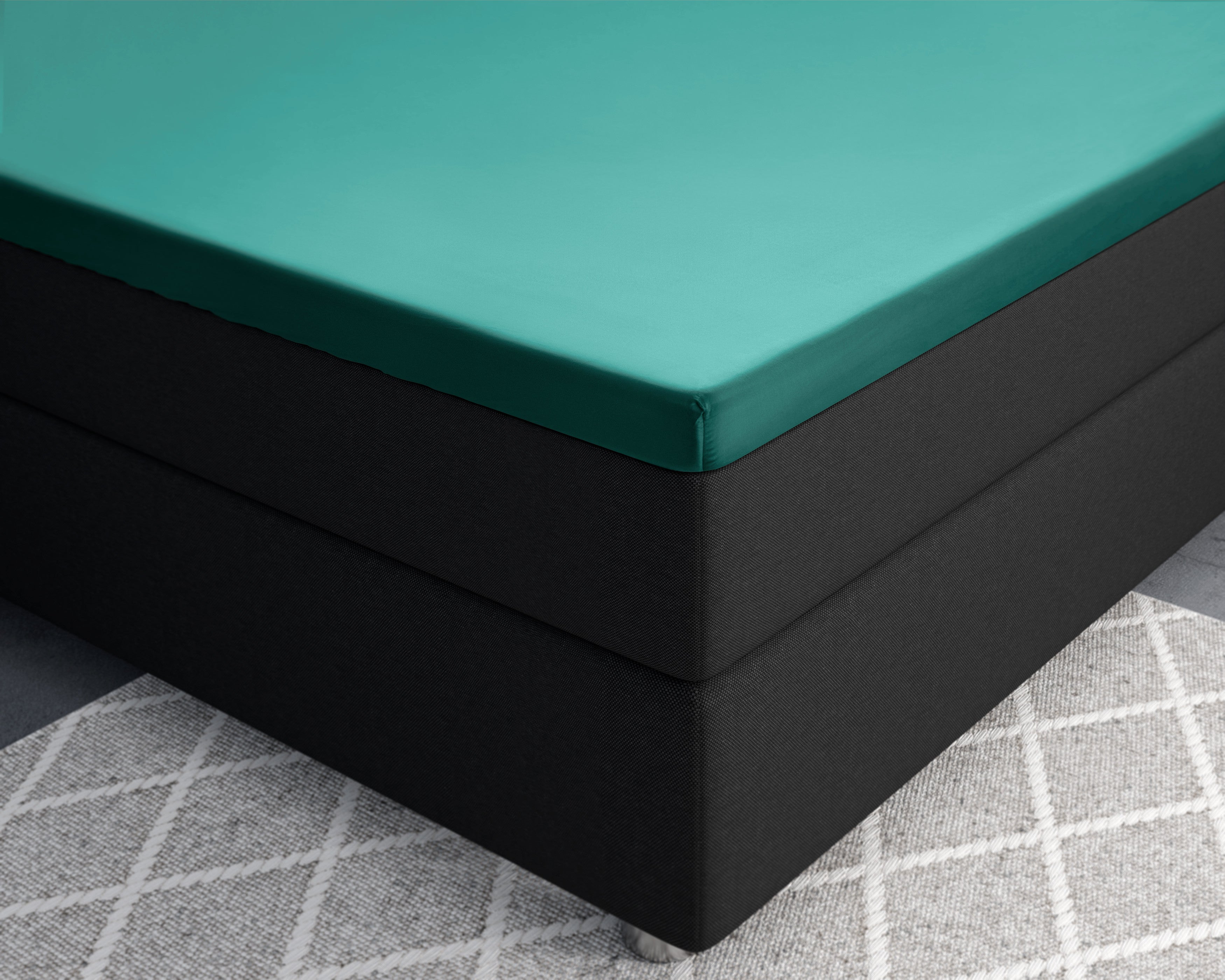 NordSleeps NordDream Splittopper satiinilakana 180x200 tummanvihreä