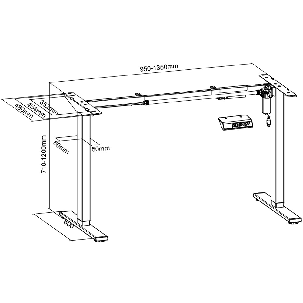 Top-Cousins TC Desk Duo One sähköpöydänrunko valkoinen 80 kg