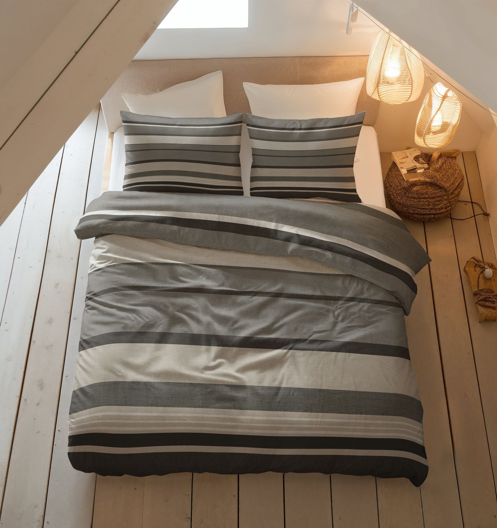 NordDream Flanel Zuma pussilakanasetti taupe 200x200/220 lämmin