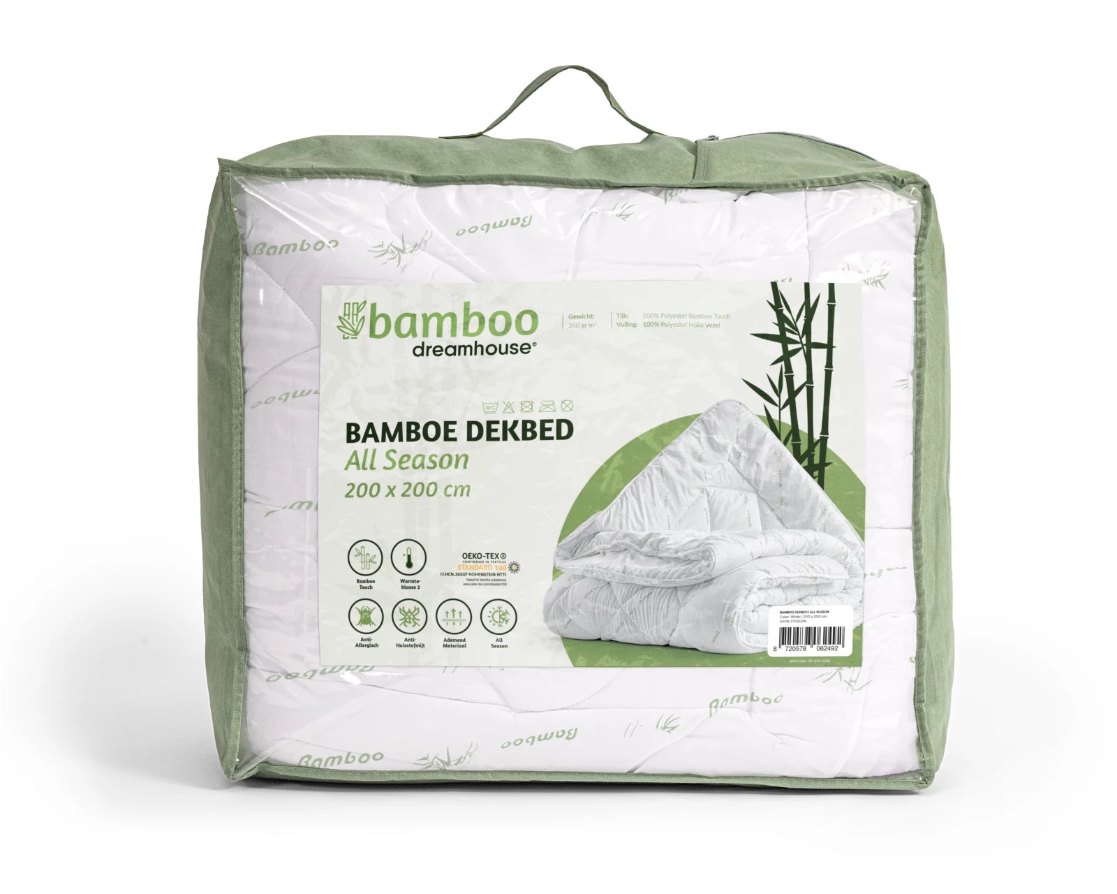 NordDream Bali Bamboo peitto 200x200 valkoinen lämpöluokka 2