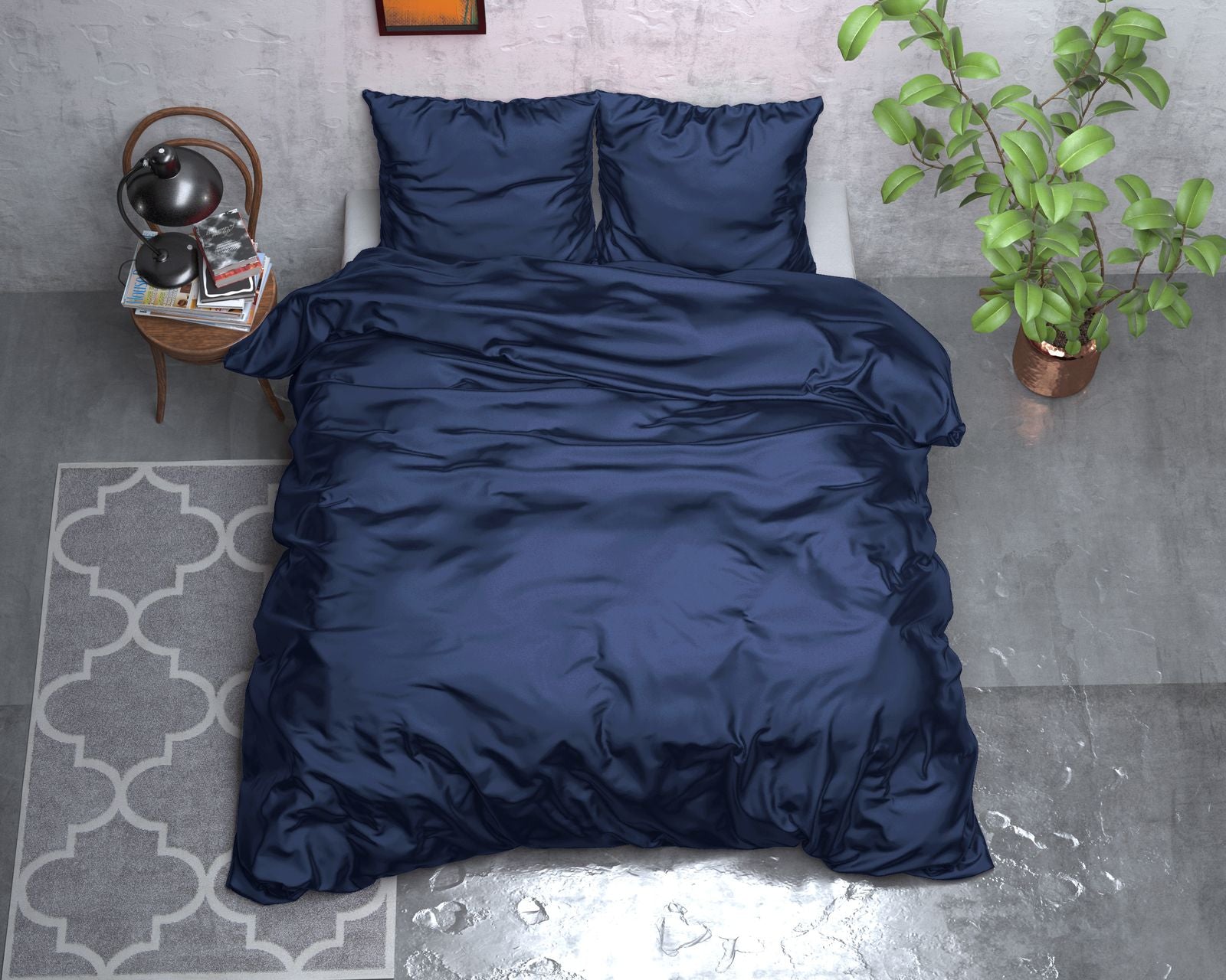 NordDream Beauty Skin Care pussilakana Navy 200x200 satiini