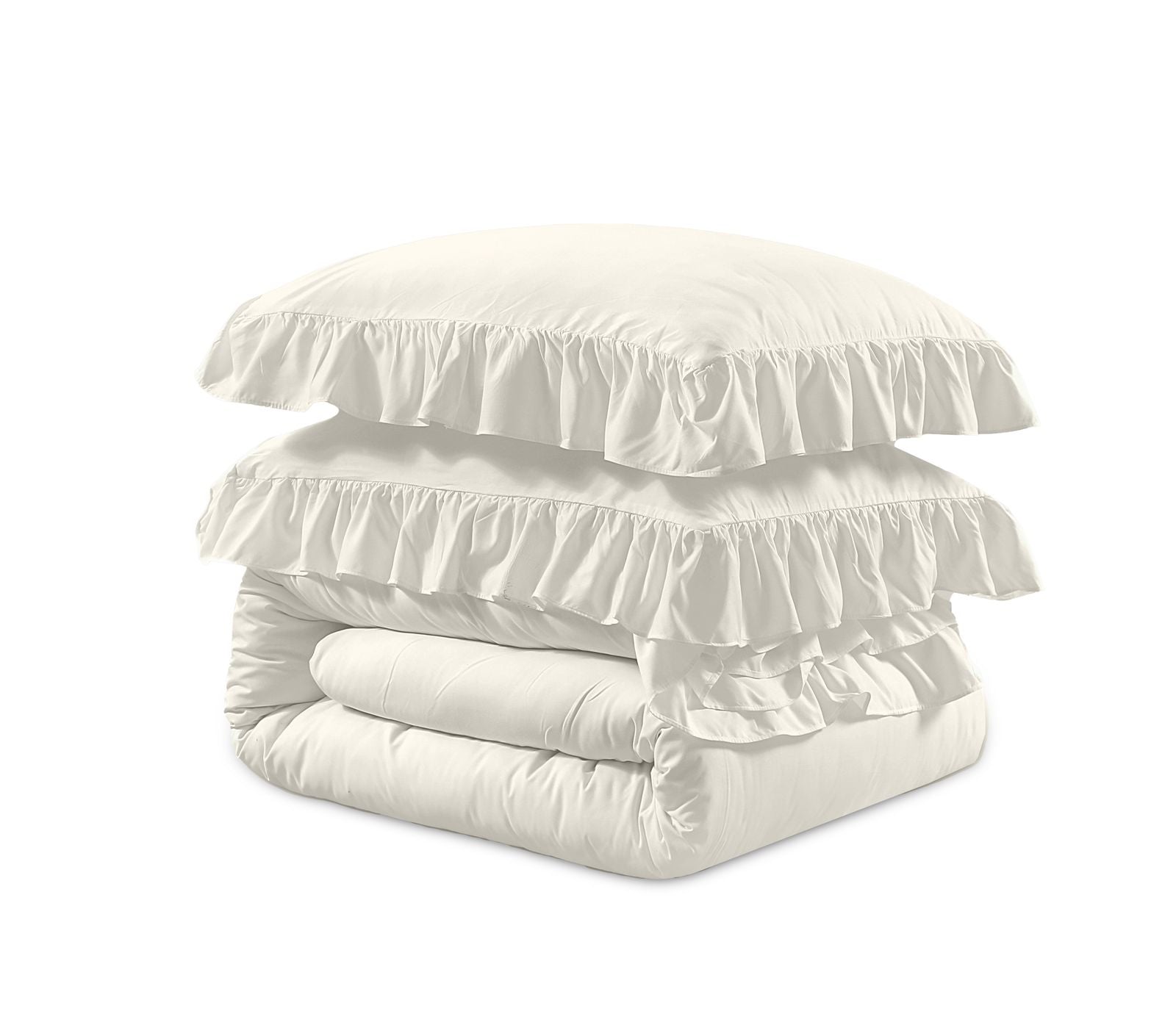 NordDream Fresh Ruffles pussilakana mikrokuitu kerma 200x220 cm