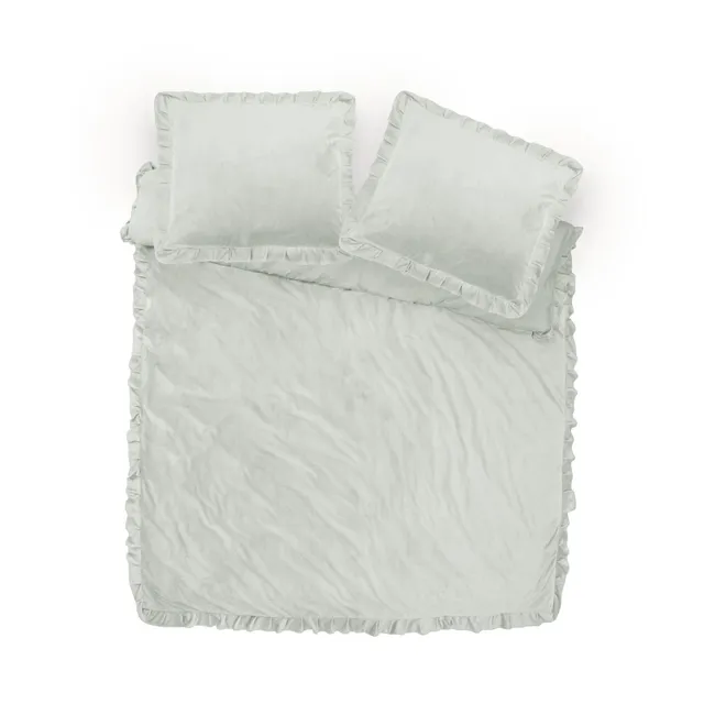 NordDream Velvet Ruffles pussilakana 200x220 cappuccino sametti