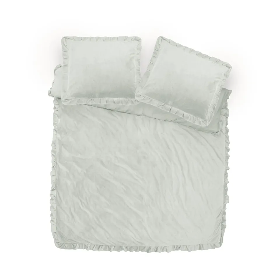 NordDream Velvet Ruffles pussilakana 200x220 cappuccino sametti