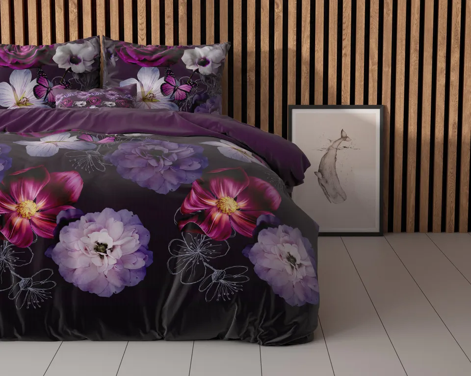 NordDream Elegance Magic Flower pussilakanasetti violetti 200x200