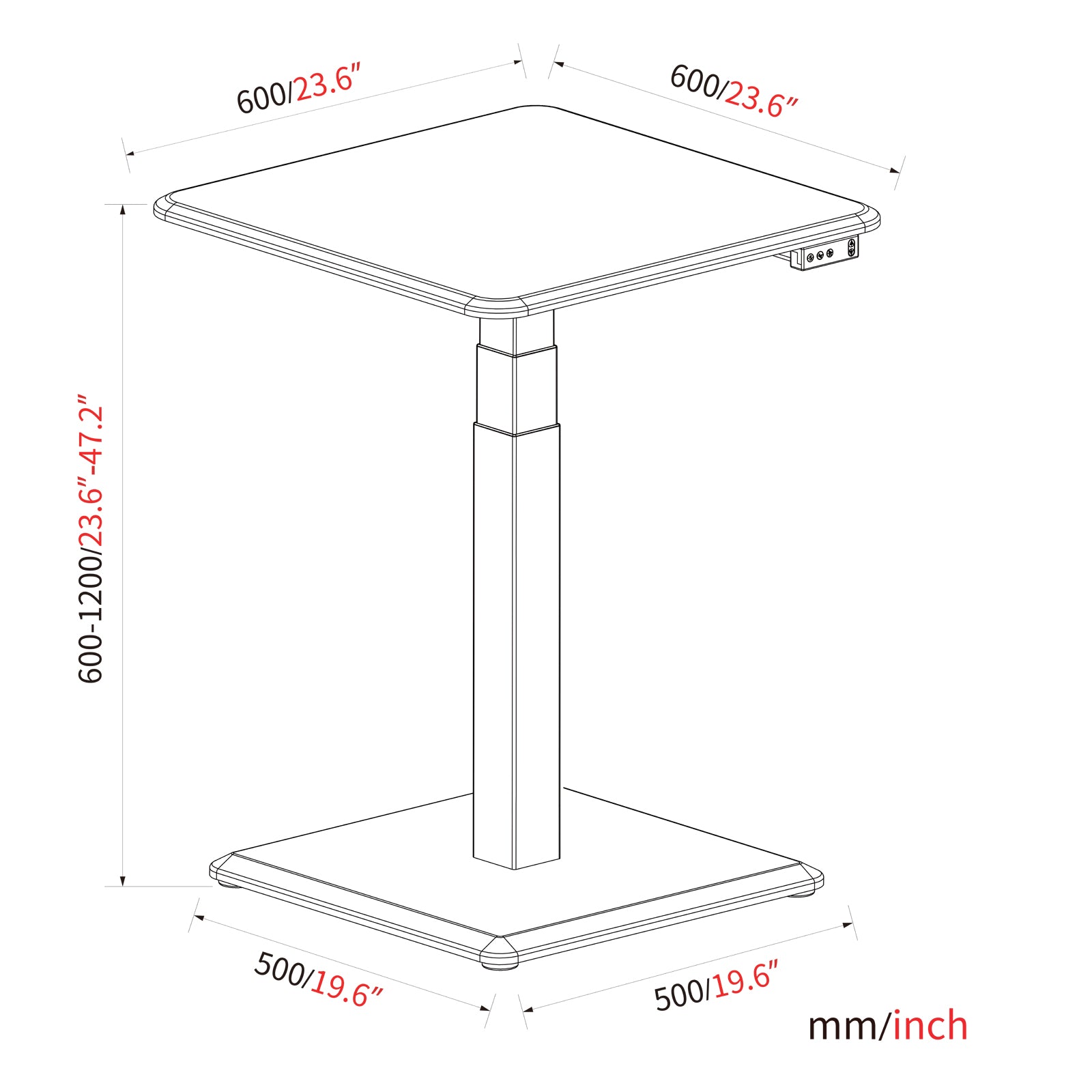 Stoo Desk Single Compact sähköpöytä valkoinen 60x60