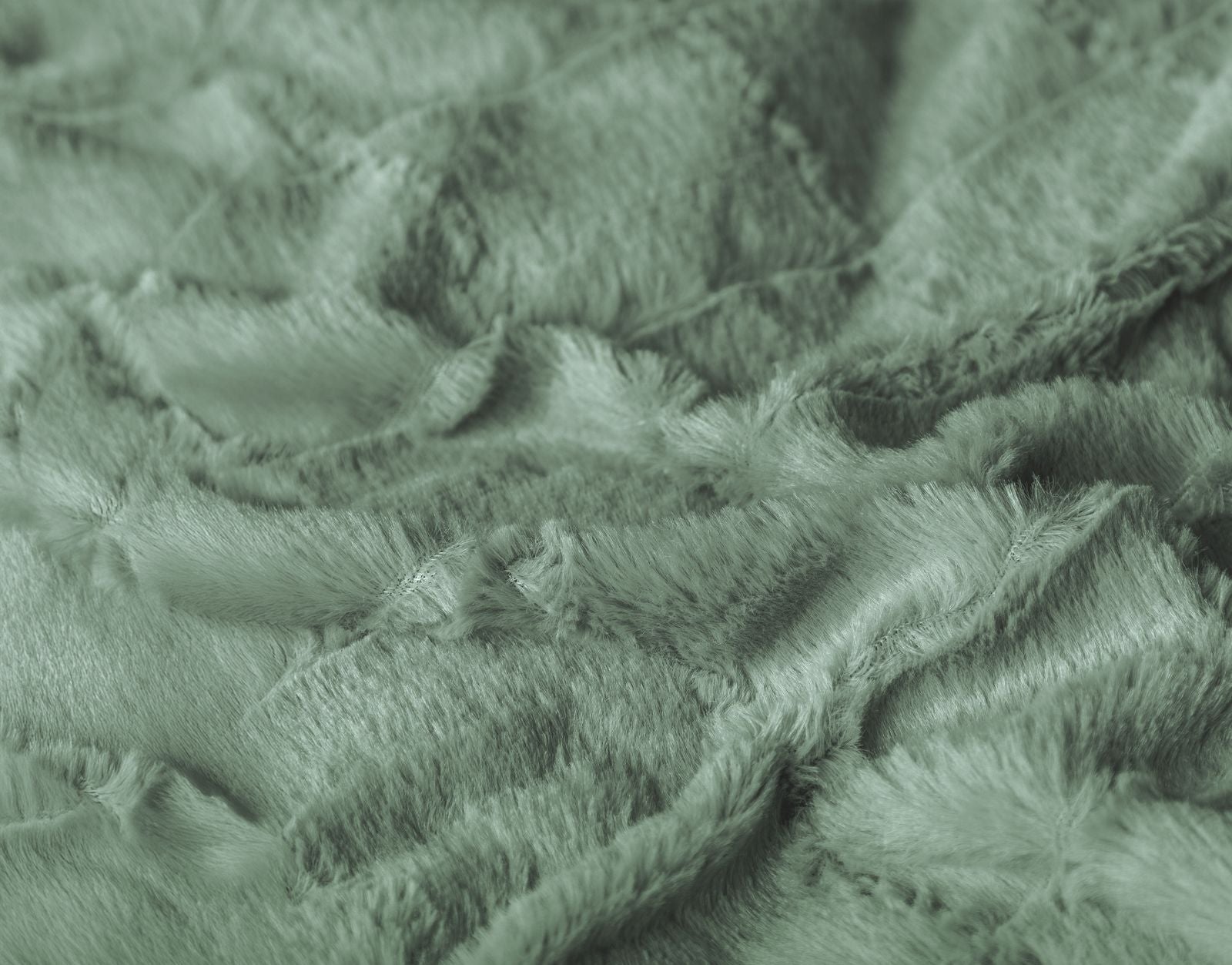 NordDream Teddy Faux Fur Check pussilakana 140x200/220 tummanvihreä
