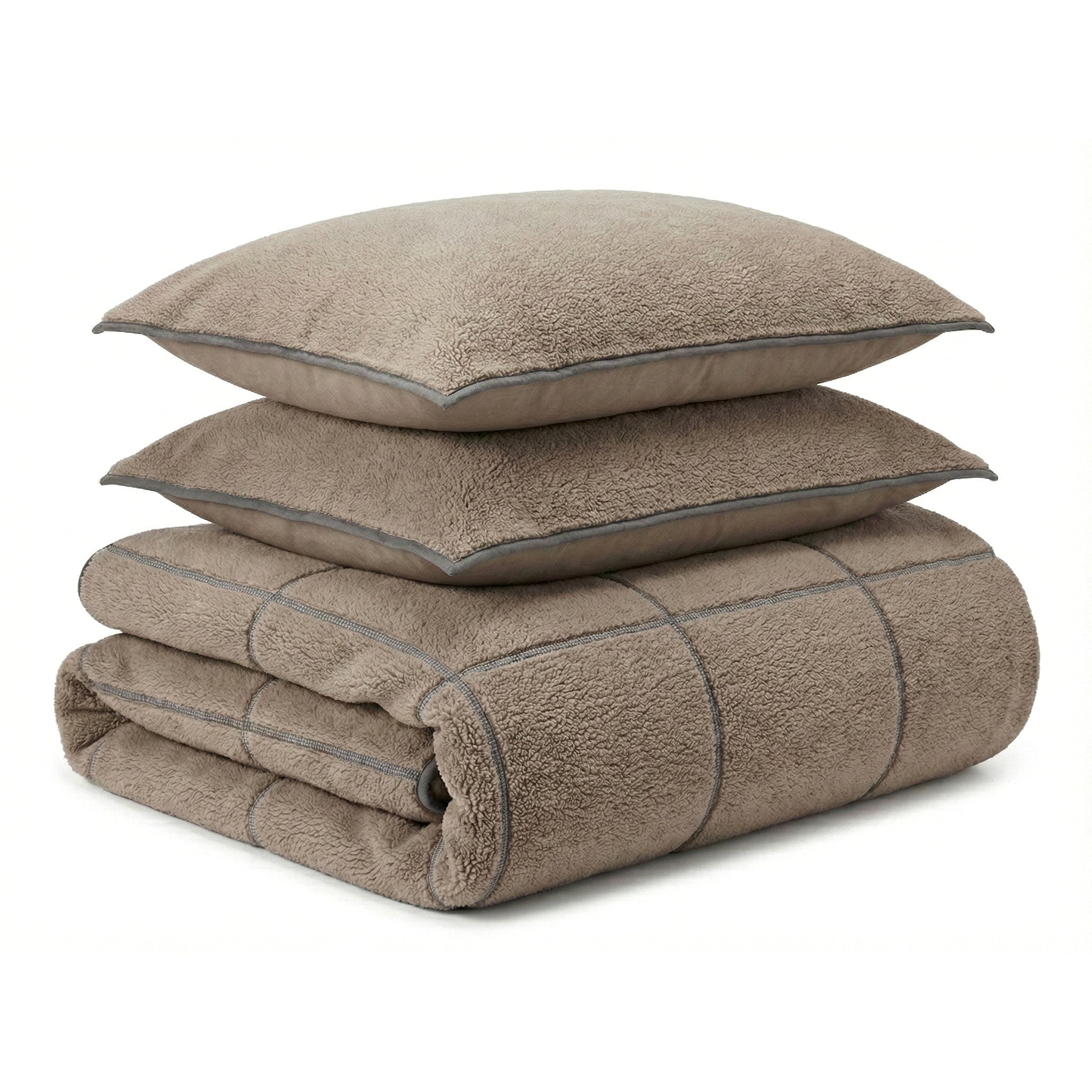 NordDream Teddy Trim tumma taupe pussilakana 200x200/220 teddy