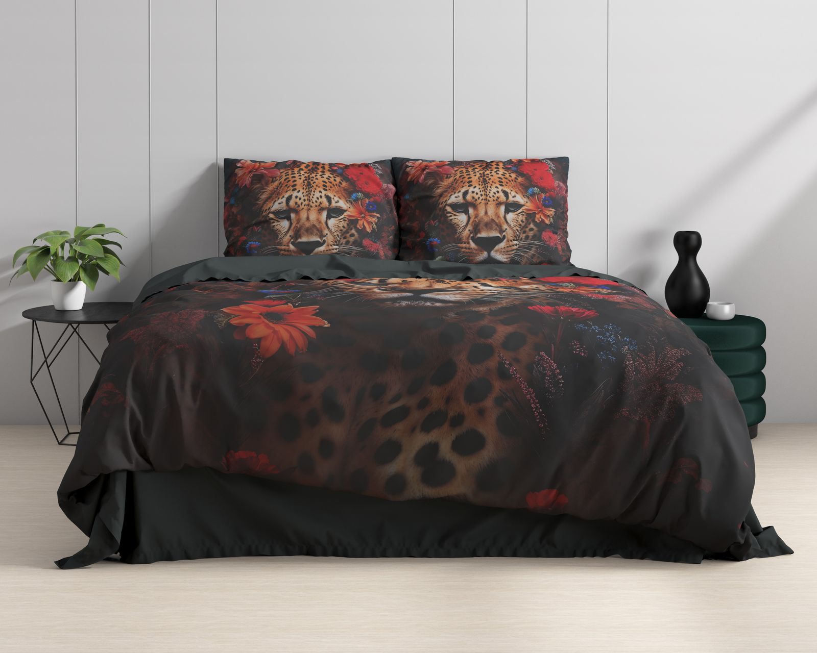 NordDream Leopardo pussilakana multi 200x220 satiini