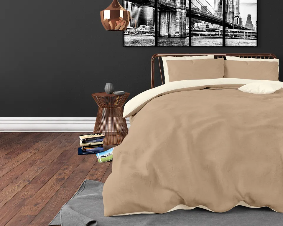 NordDream Hotel Twin Face pussilakana kerma/taupe 140x200