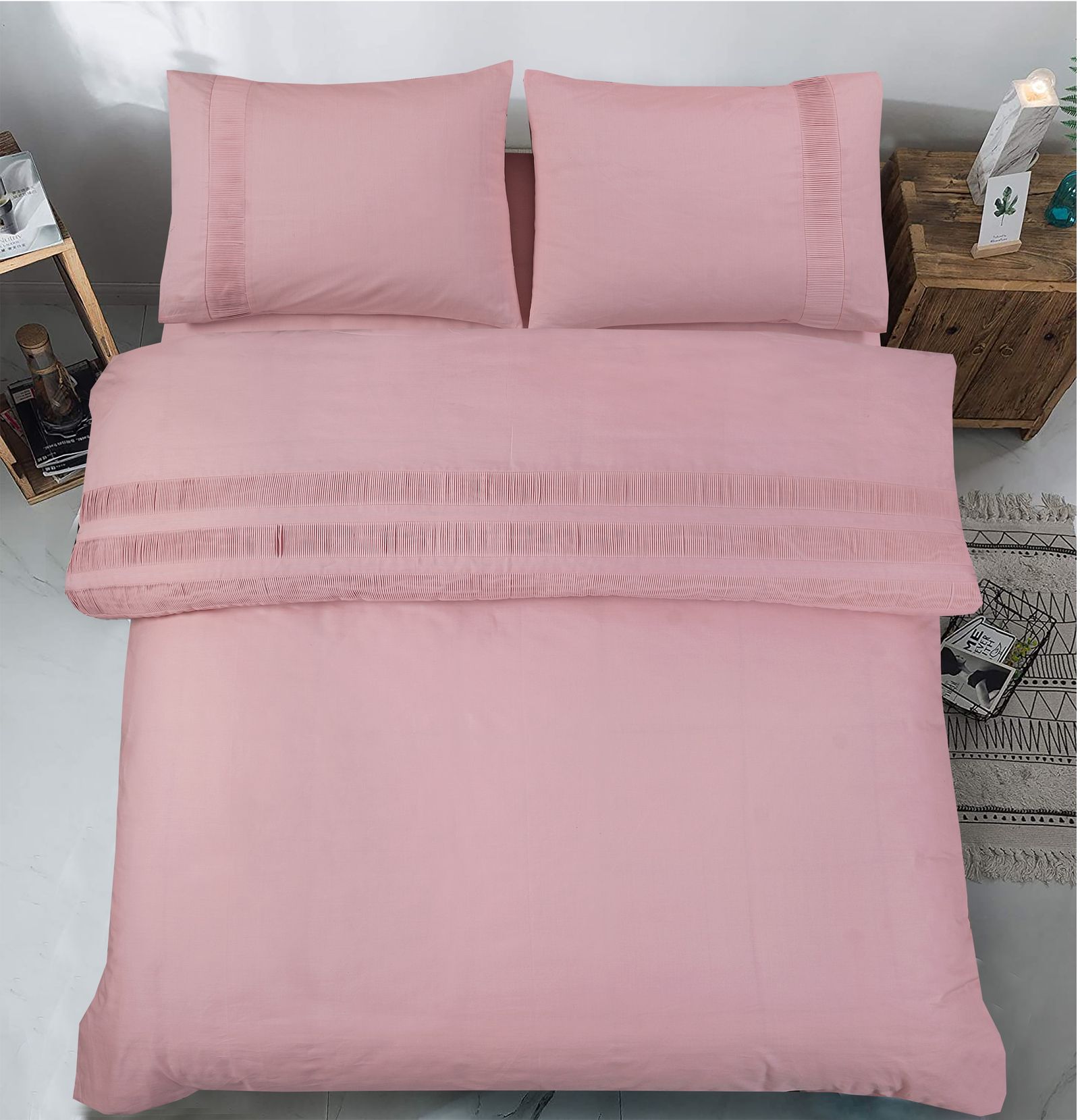 NordDream Classics Bali pussilakanasetti roosa 200x220 perkali