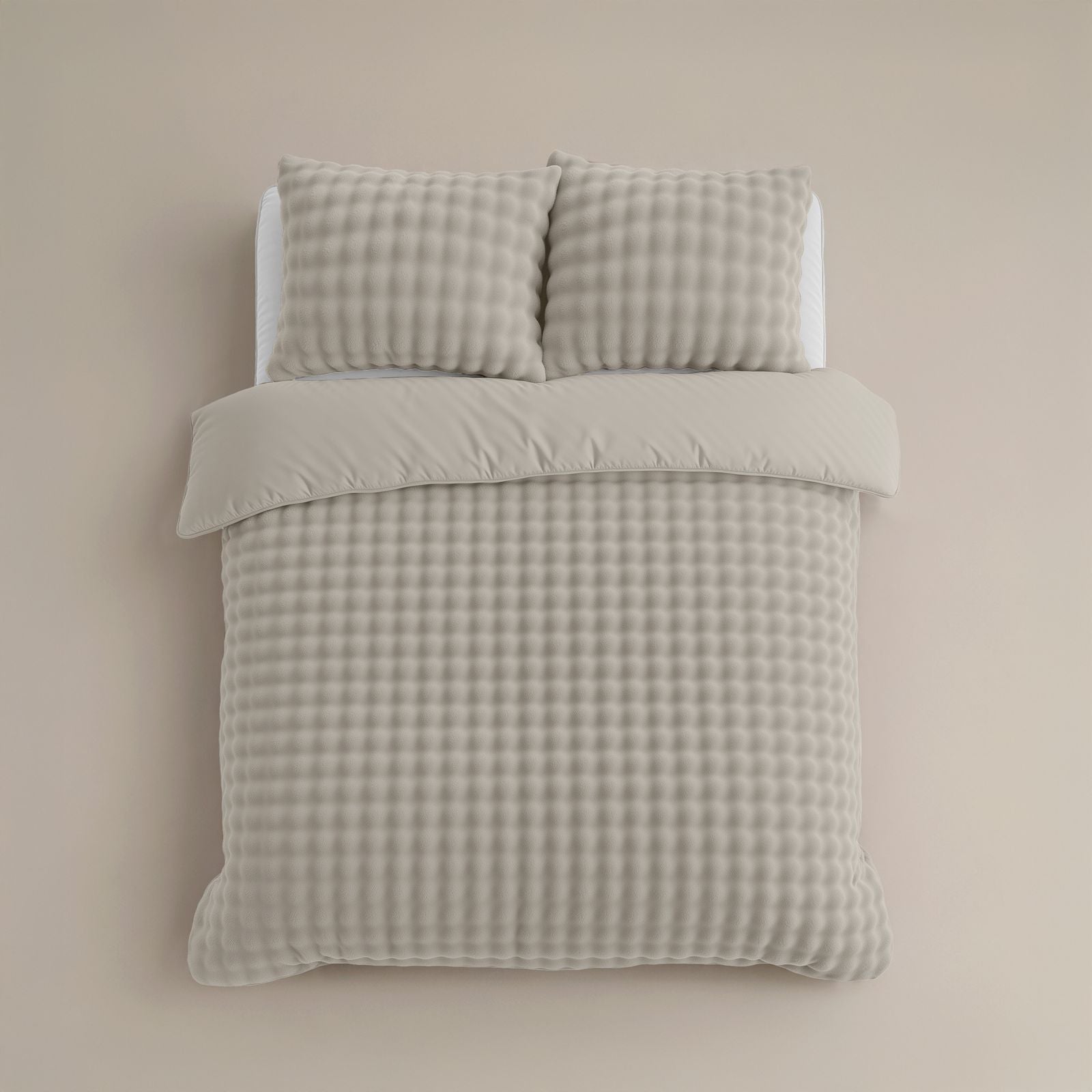 NordDream Teddy Pompom pussilakana 200x220 beige tekoturkis