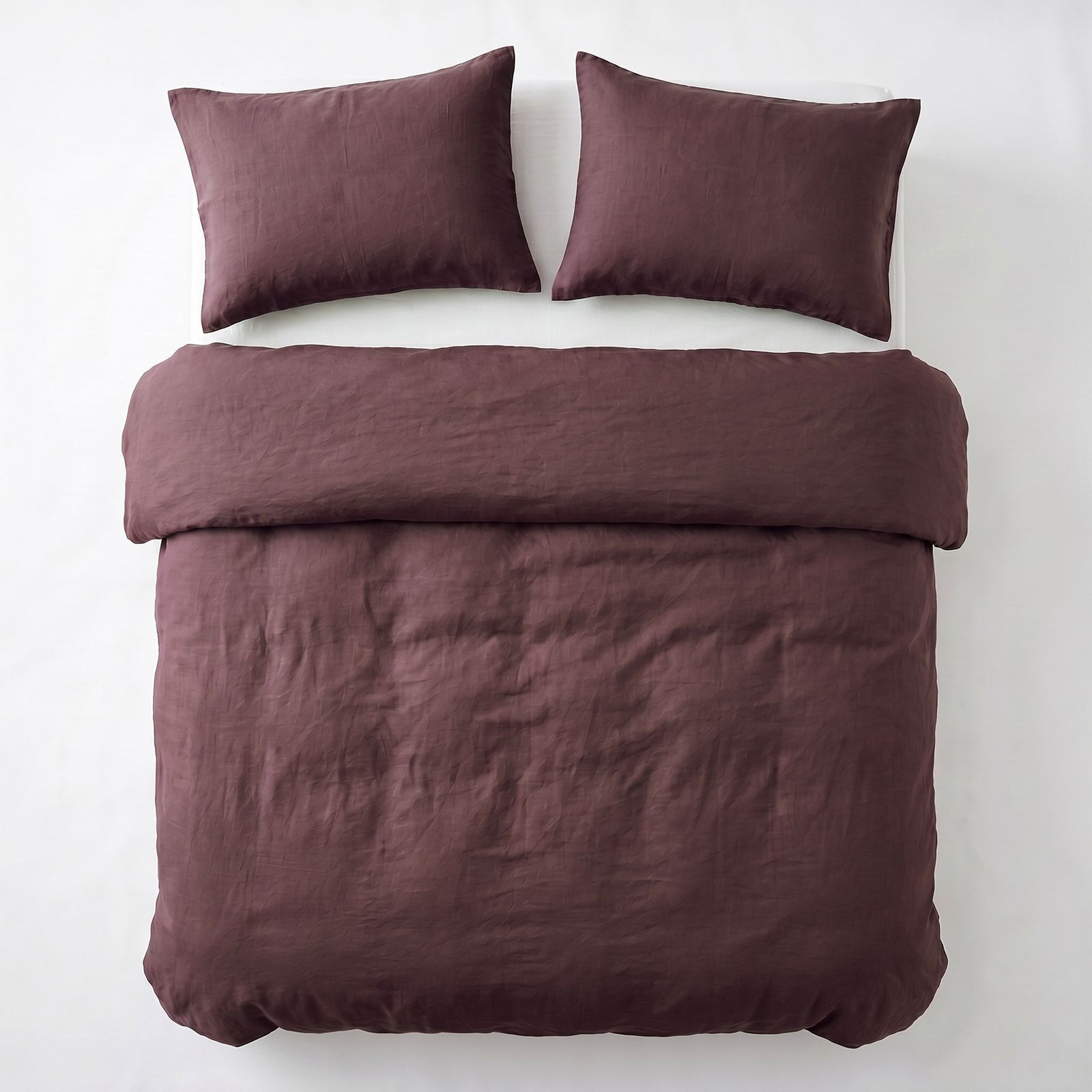 NordDream Stone Washed pussilakana 140x200/220 viininpunainen