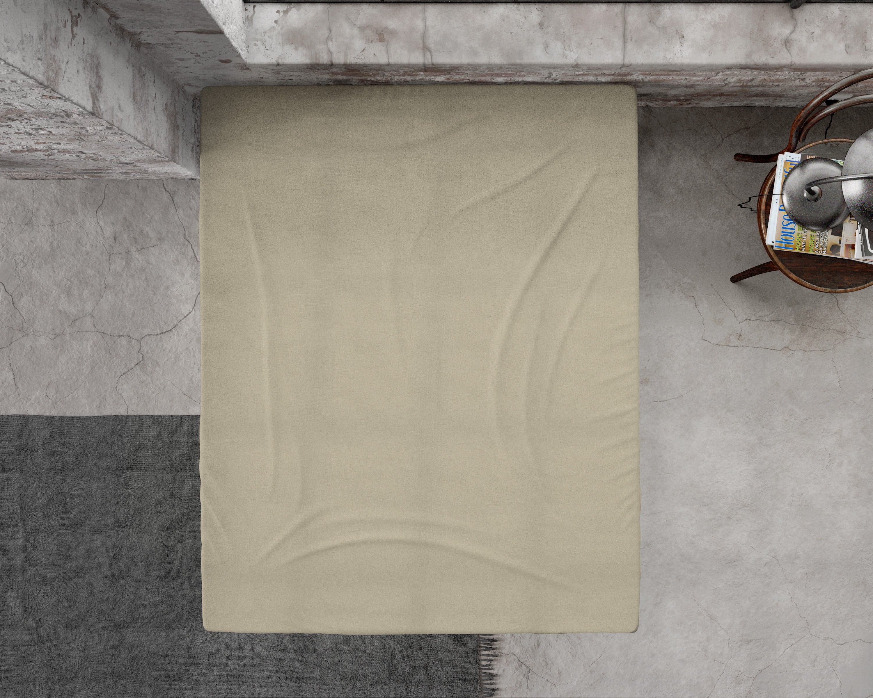 NordDream Flanel Premium aluslakana 160x200/210 taupe harjattu