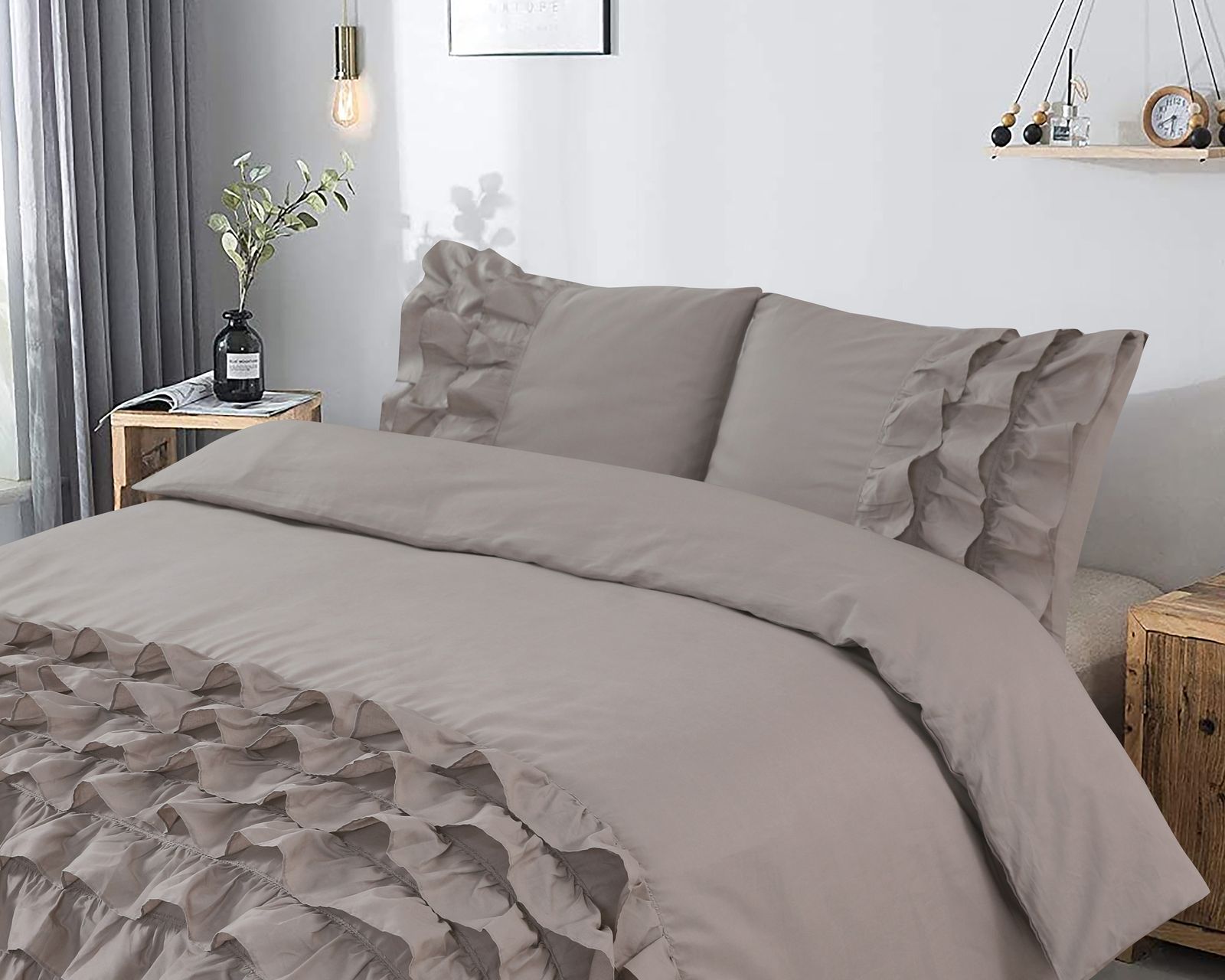 NordDream Classics Cyprus pussilakana 240x220 taupe perkaali
