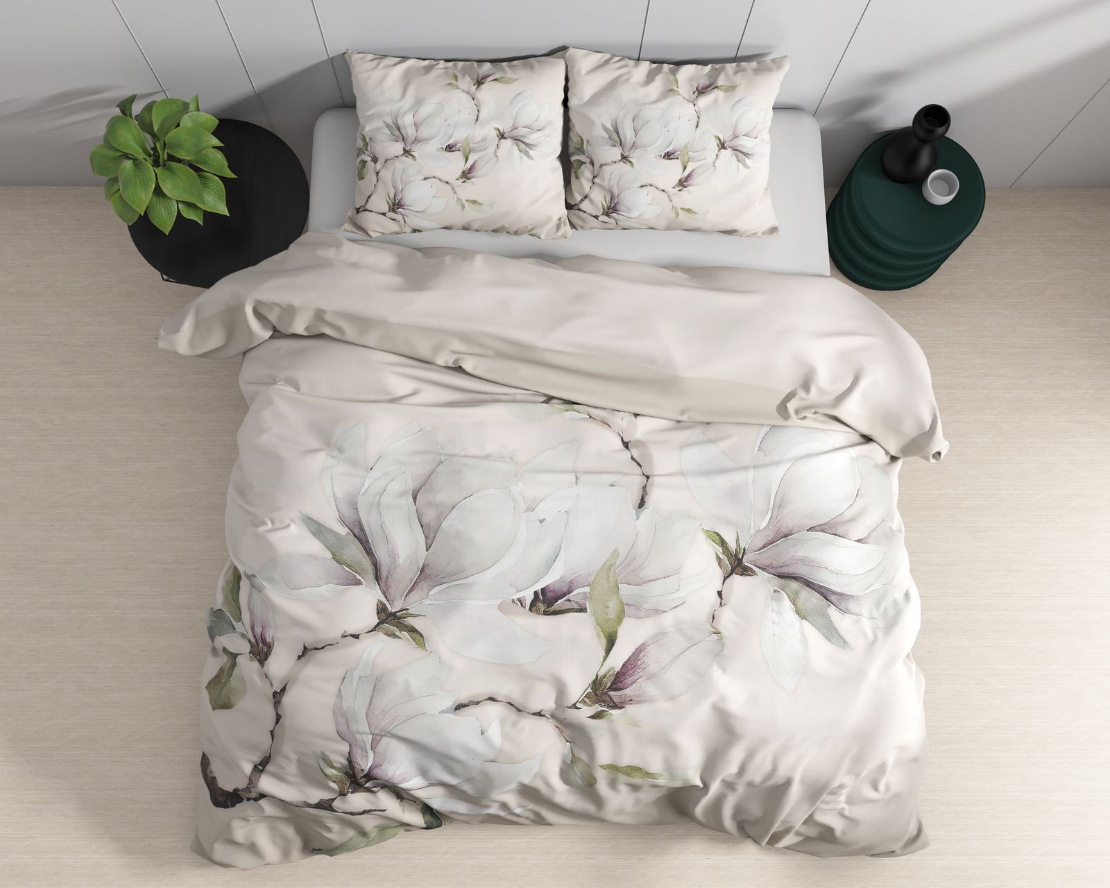 NordDream Wild Satijn Magnolo pussilakana 240x200/220 valkoinen satiini