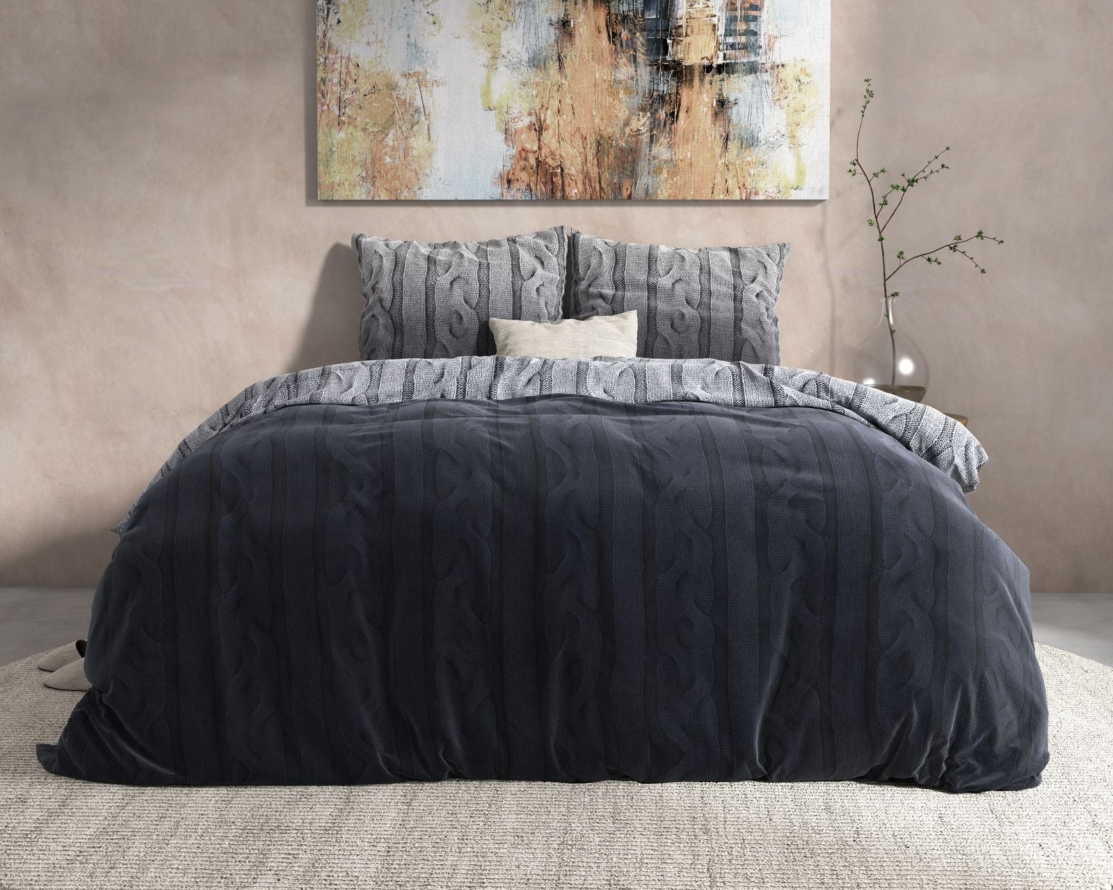 NordDream Dante pussilakana antrasiitti 200x220 flanelli