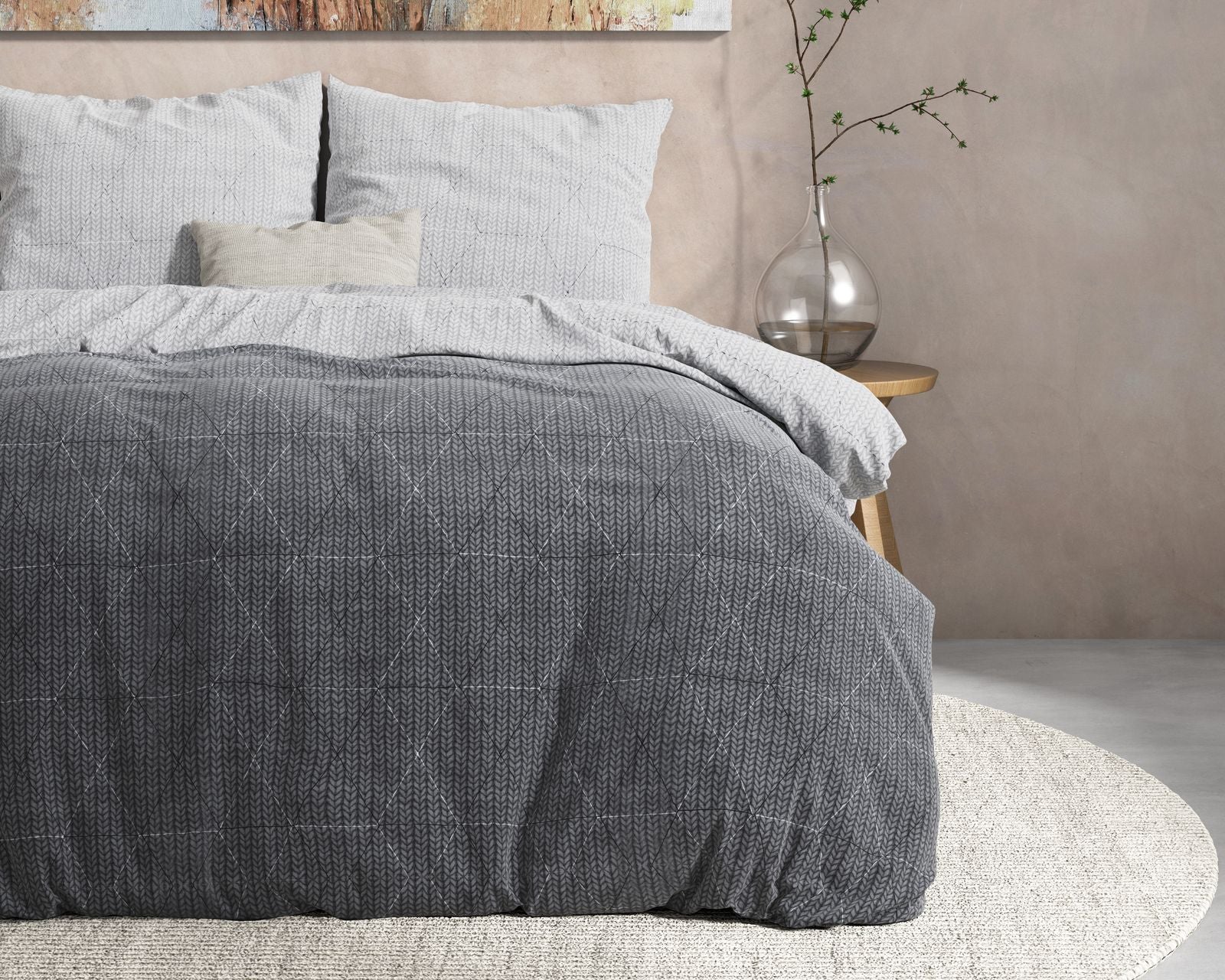 NordDream Flanel Quinn flanellipussilakana antrasiitti 240x220