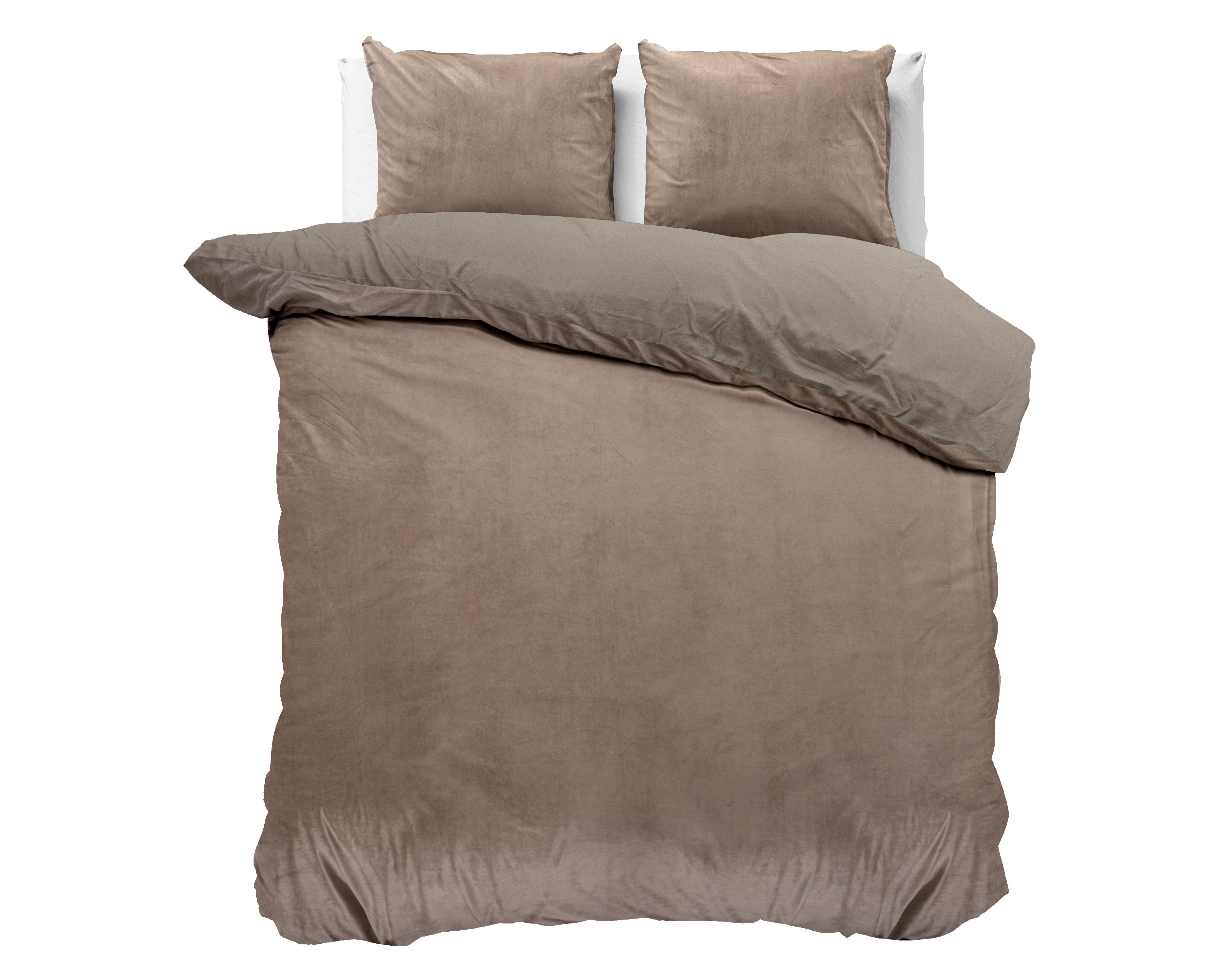 NordDream Velvet Uni pussilakana 140x220 taupe sametti