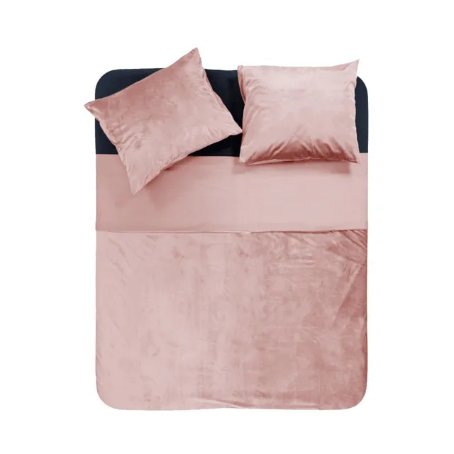 NordDream Velvet Piping Soft Pink pussilakana 240x220 sametti