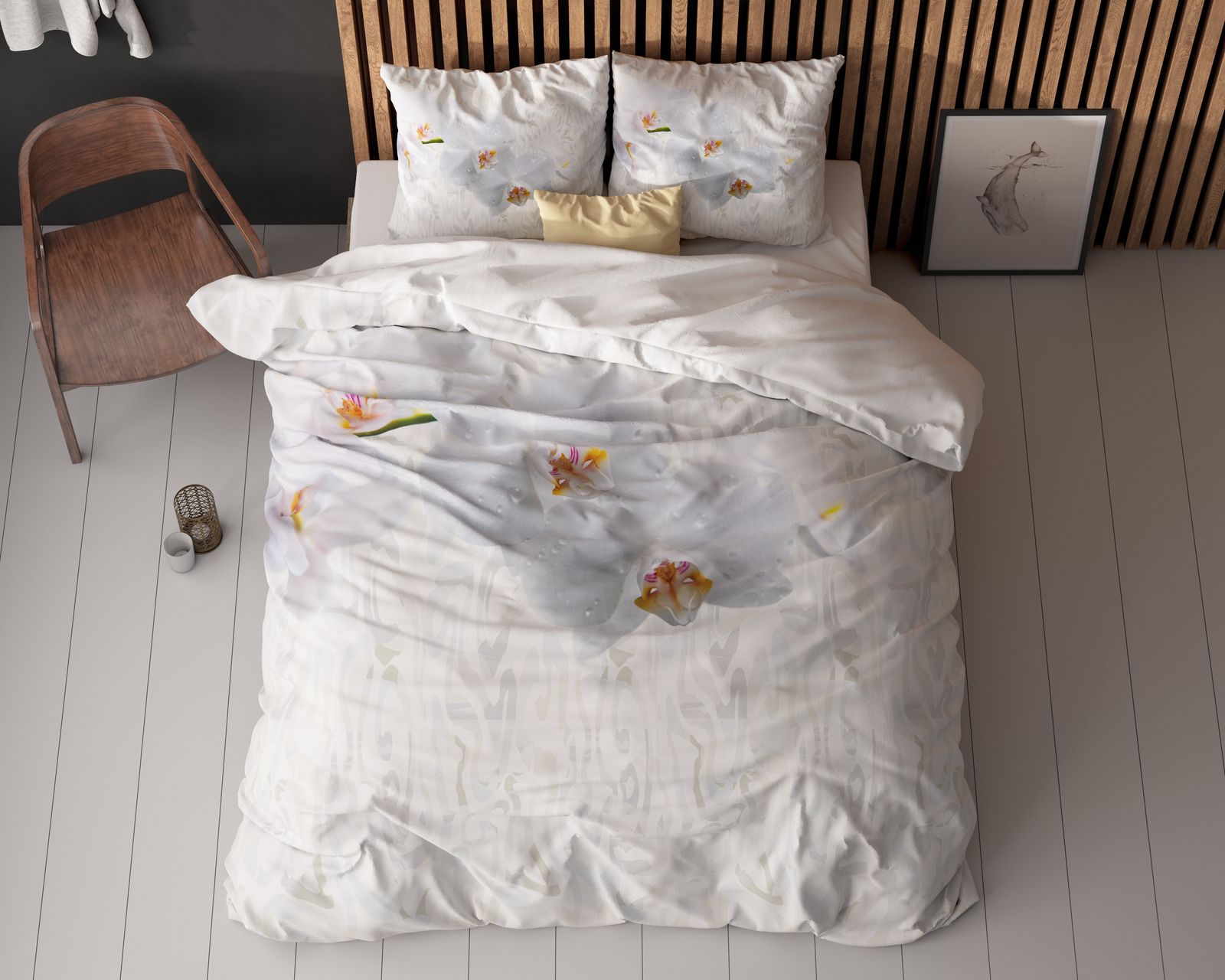 NordDream Essentials Orchid valkoinen pussilakanasetti 240x200